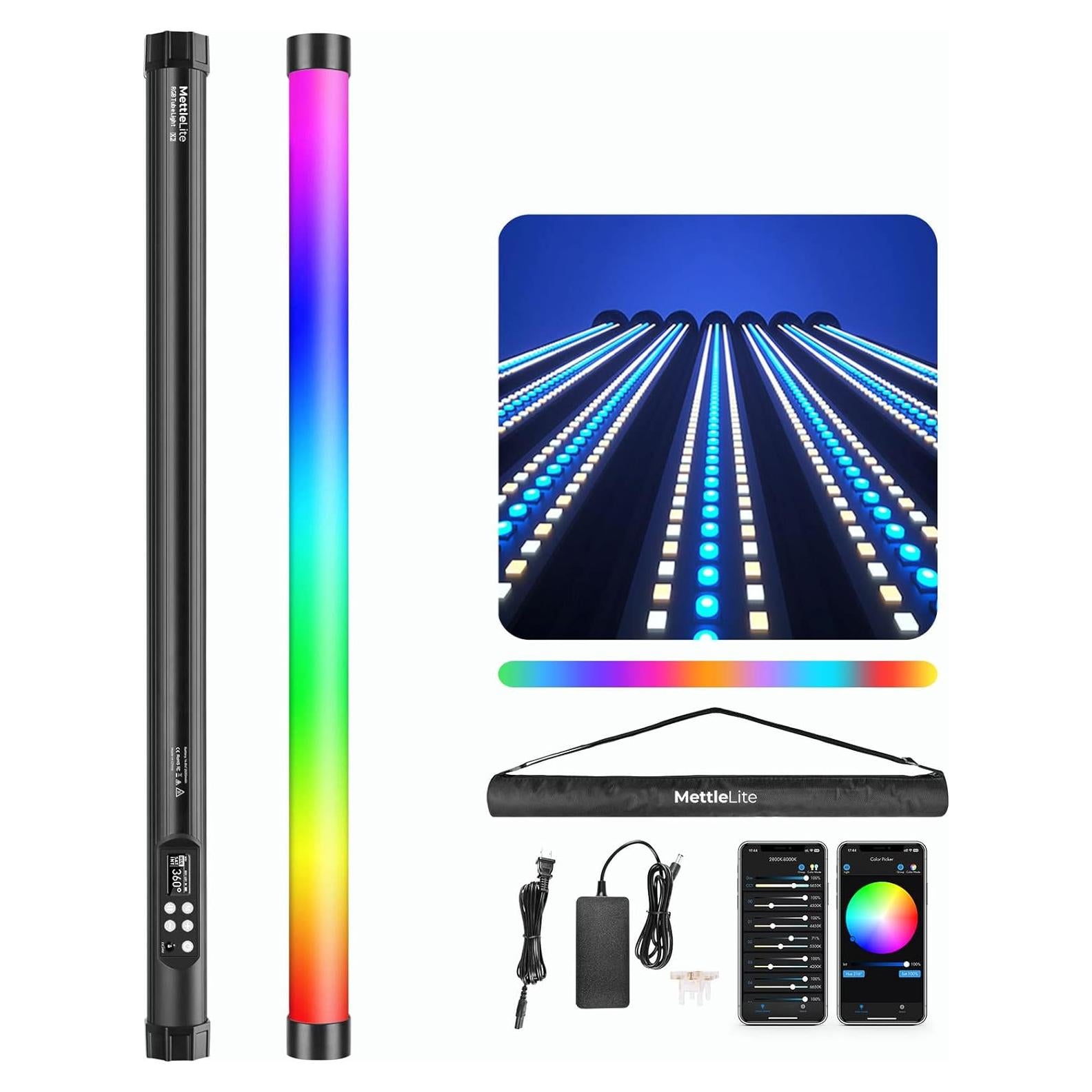 Tubo de Luz LED RGB Mettlelite TLX2 0.61m Control APP