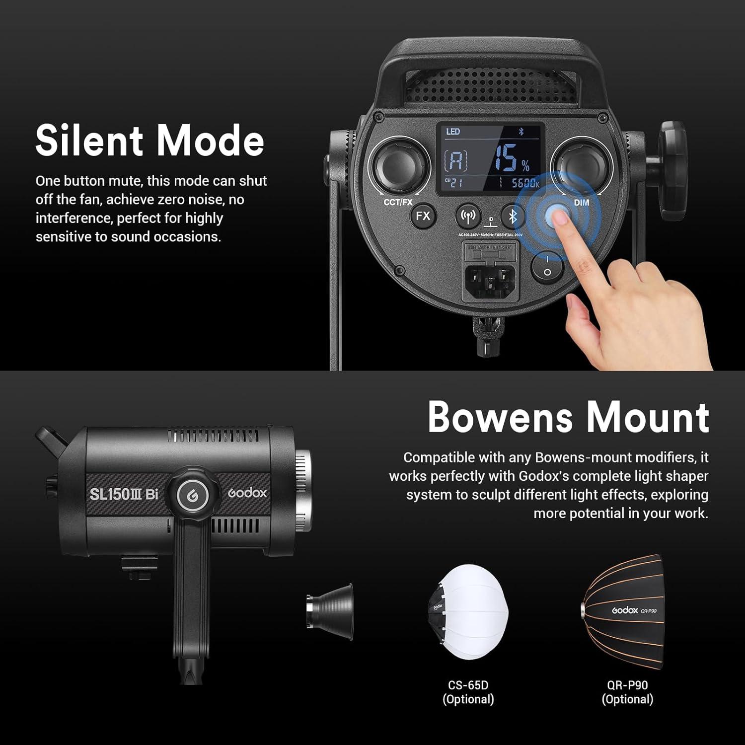 Godox SL150IIIBi Luz LED Bi-Color 160W 2800-6500K CRI 96+