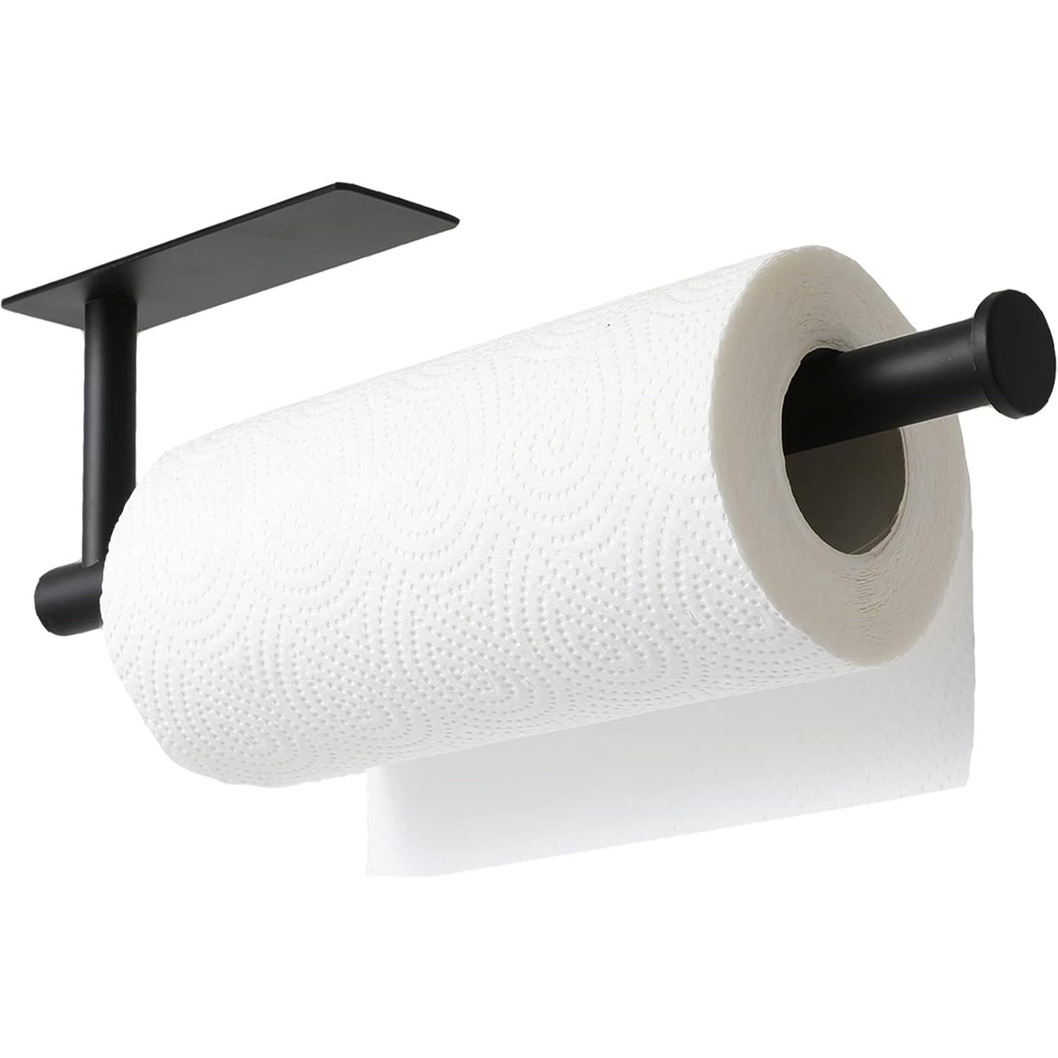 Soporte de Toallas de Papel theaoo Negro Acero Inoxidable