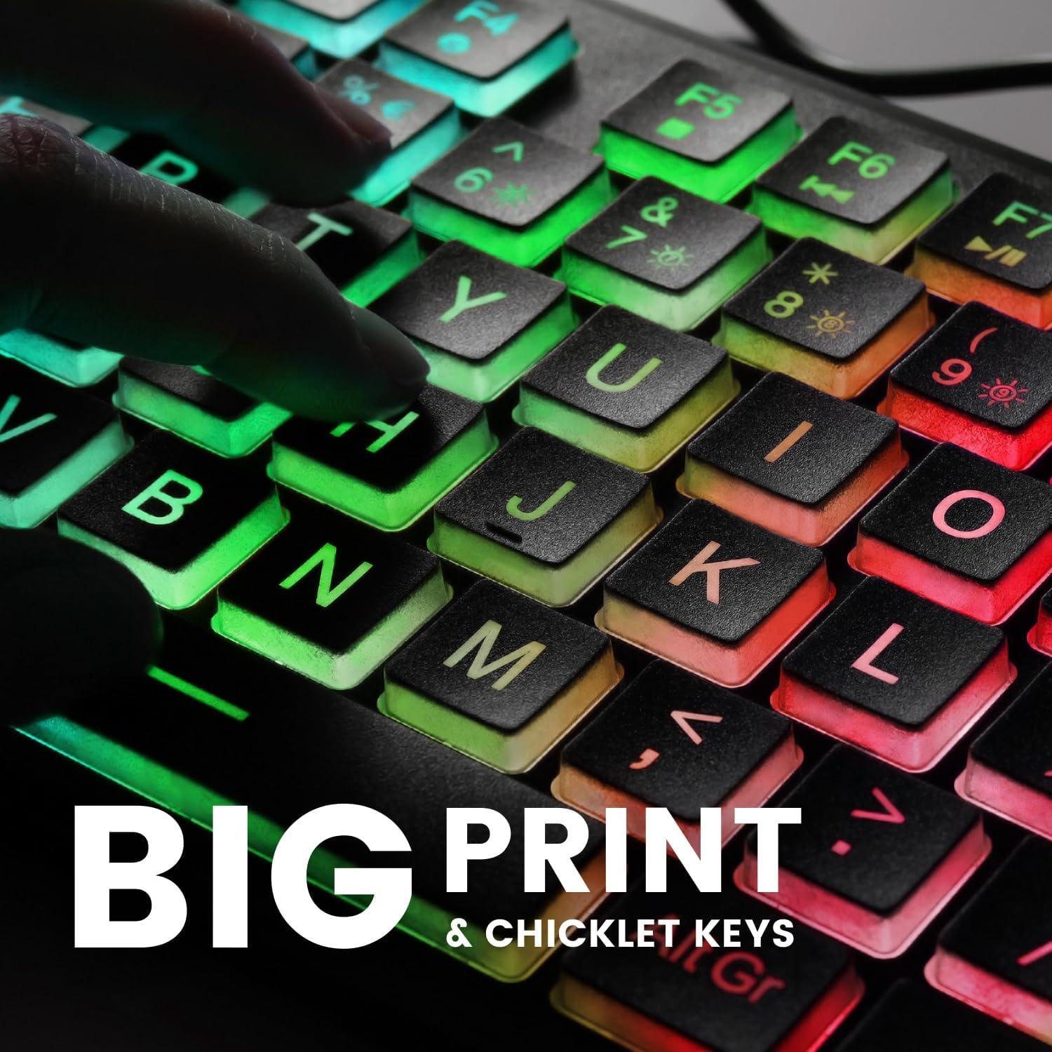 Teclado USB Retroiluminado Perixx PERIBOARD-317RGB - Teclas Chiclet