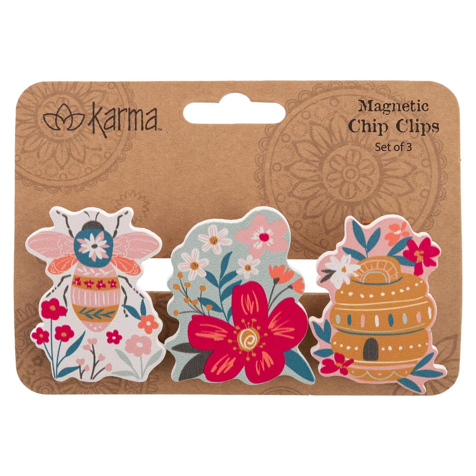 Clips Magnéticos para Bolsas Karma - Diseño Abeja - 3 Piezas