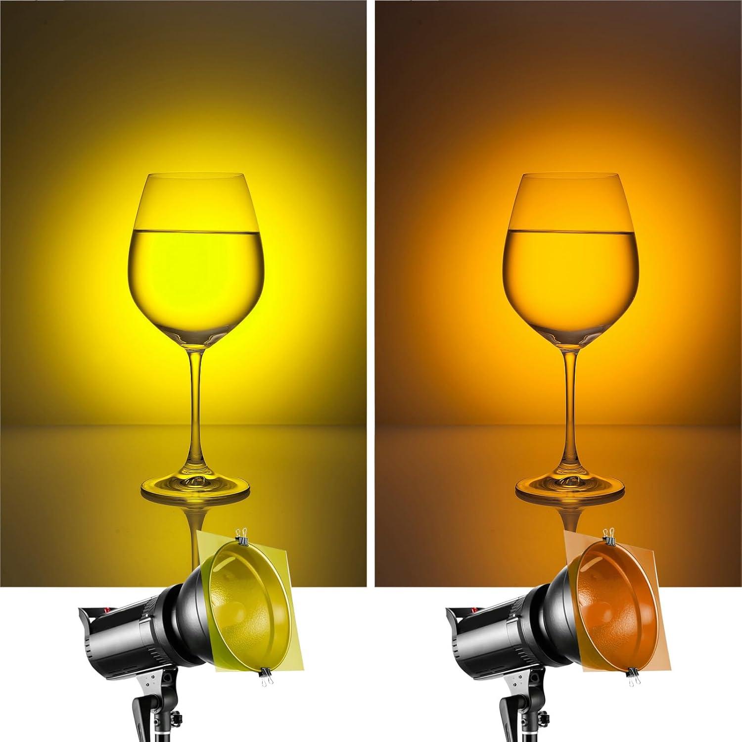 10 Filtros de Luz de Gel Amarillo y Naranja SIQINZONGWA 21.6x27.9cm