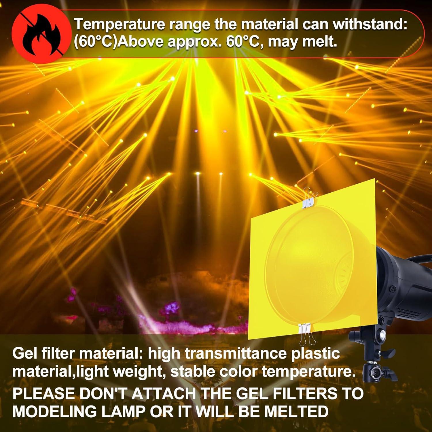 10 Filtros de Luz de Gel Amarillo y Naranja SIQINZONGWA 21.6x27.9cm