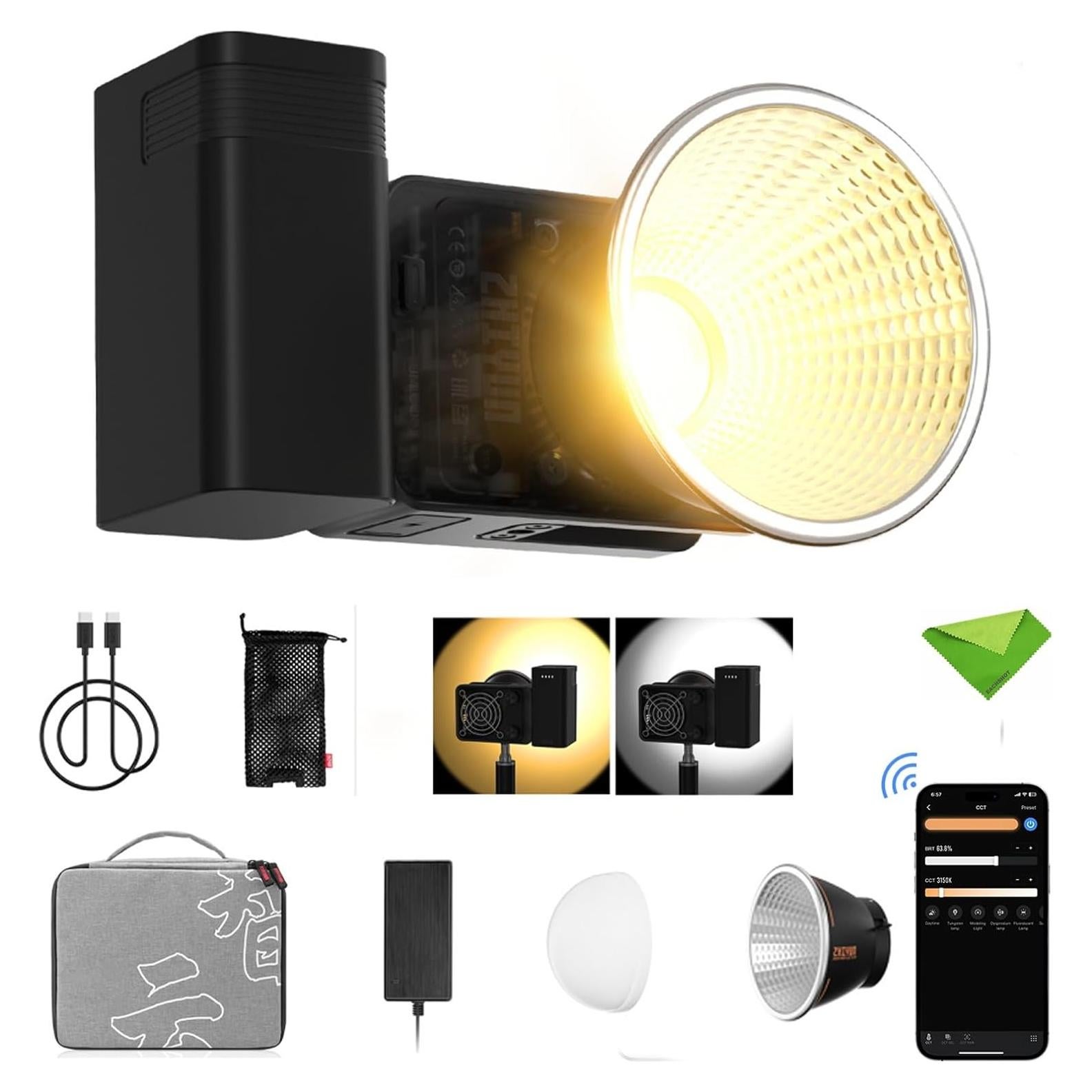 Luz de Video LED Zhiyun MOLUS X60 Combo 60W Bi-Color 2700-6500K