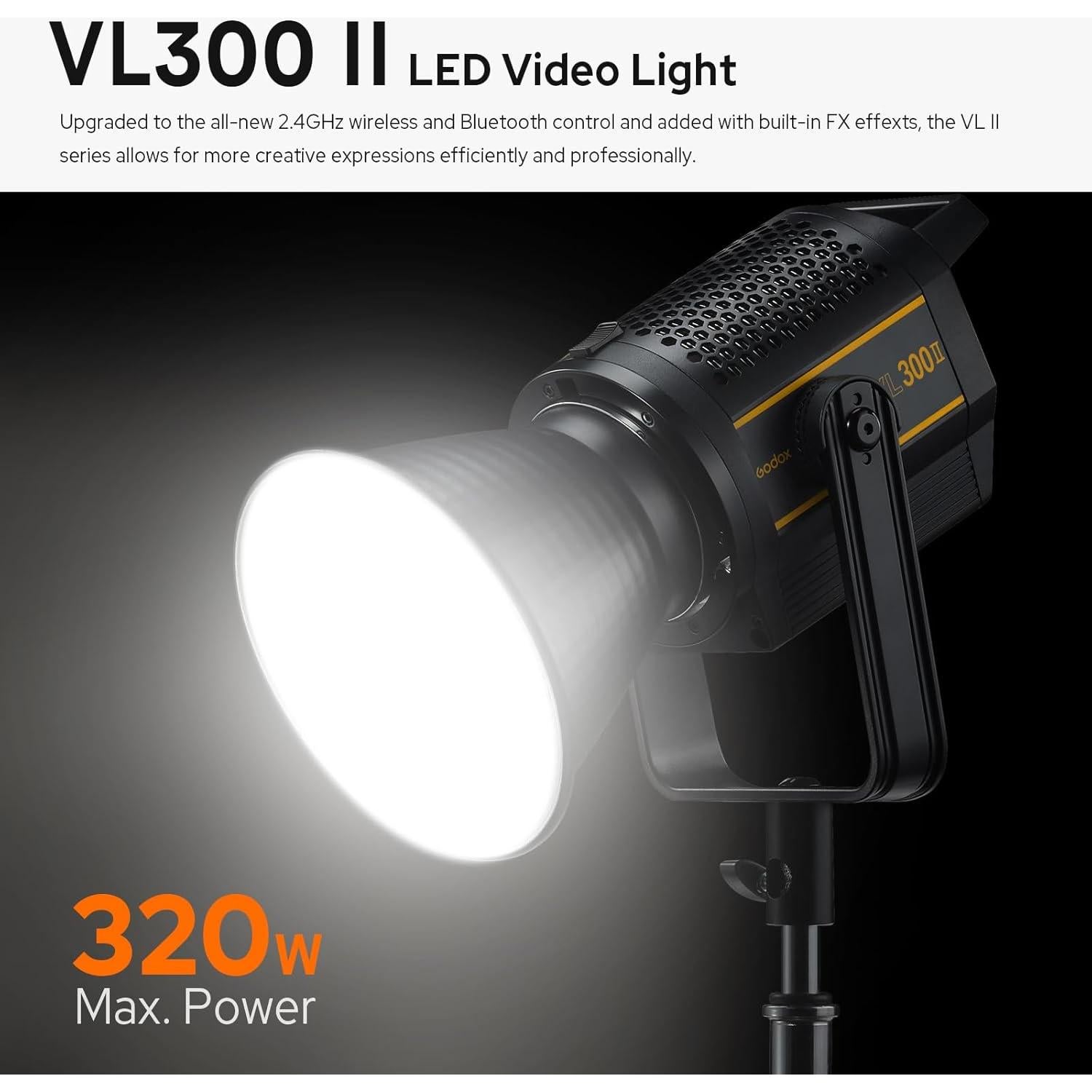 Luz LED Godox VL300II Profesional 320W 5600K CRI 96+