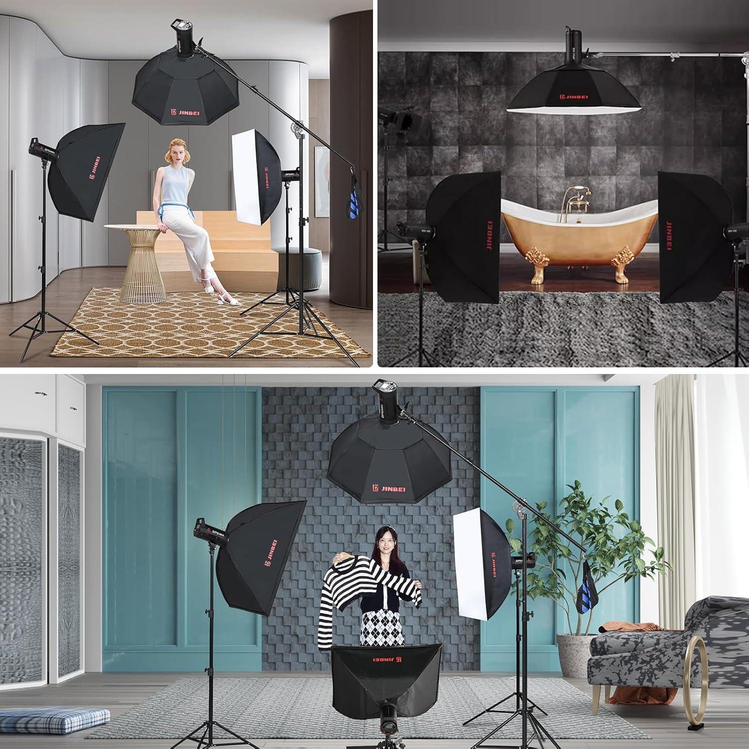 JINBEI 70×100cm/27×39inch Portable Rectangular Softbox,Studio Monolight Light Softbox with Bowens Mount,for Studio Strobe Flash Portrait Product Photography