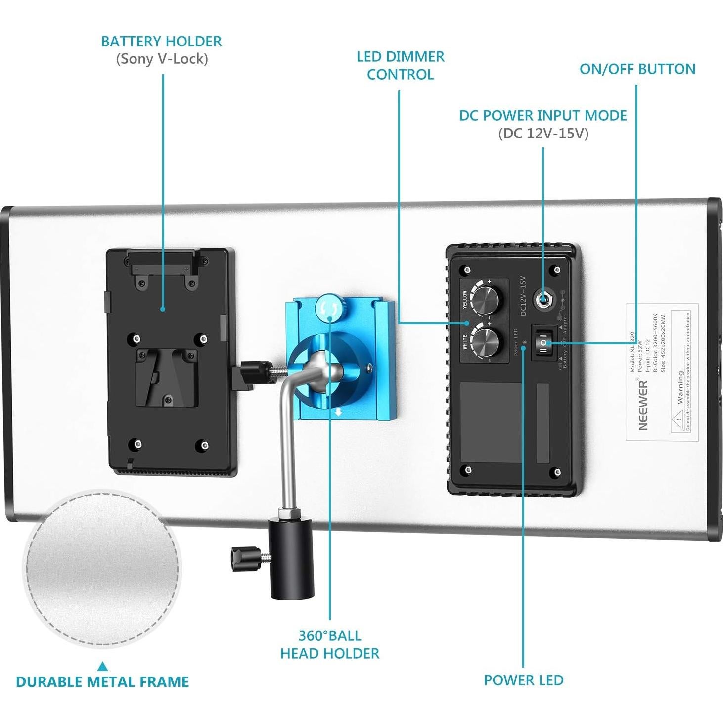Soporte de Montaje de Escritorio Neewer para Luz de Anillo y Cámara DSLR