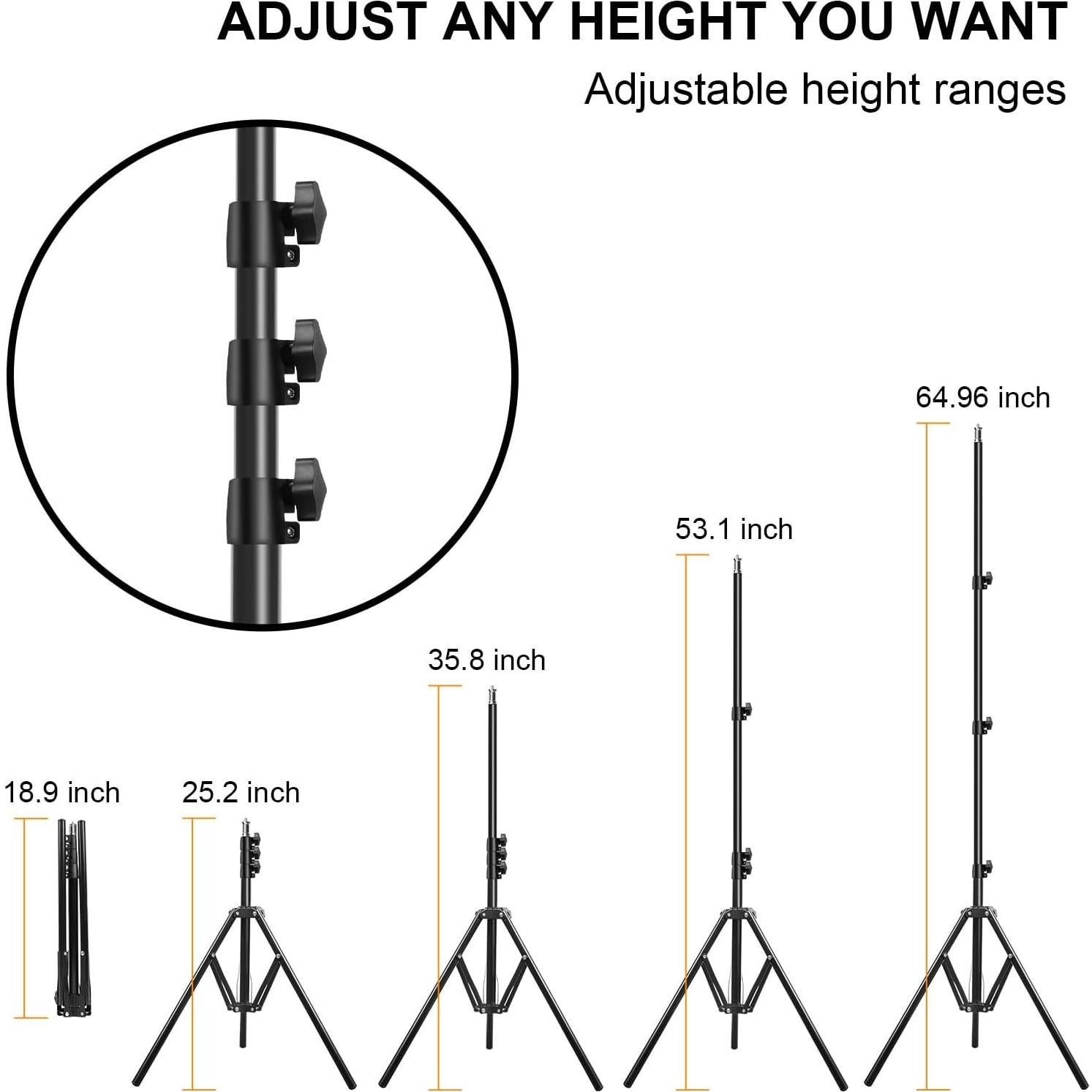 Luz de Anillo GVM 45cm LED RGB con Trípode Ajustable 175cm