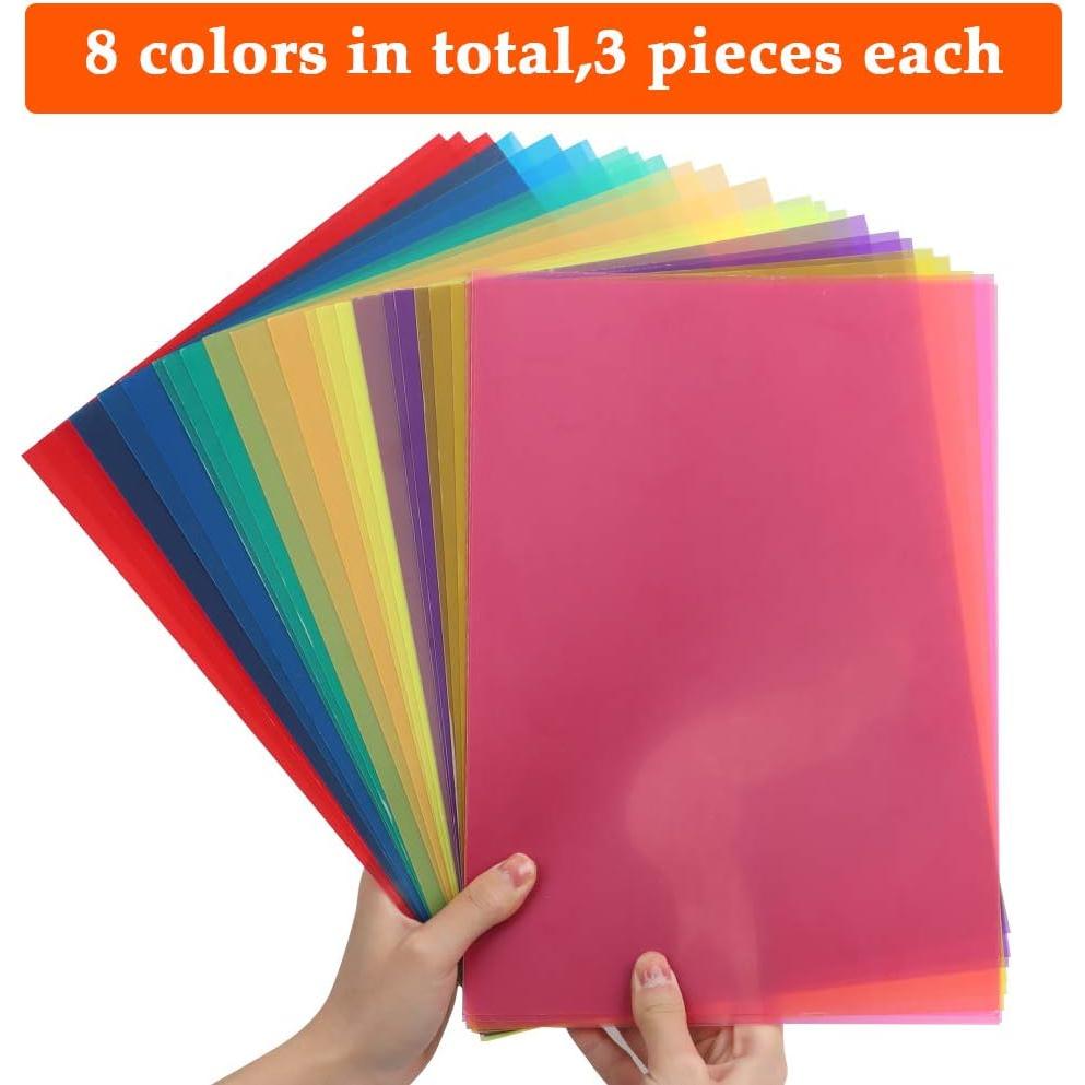 24 Filtros de Gel de Color TIMESET 8 Colores 29.2x21.1cm