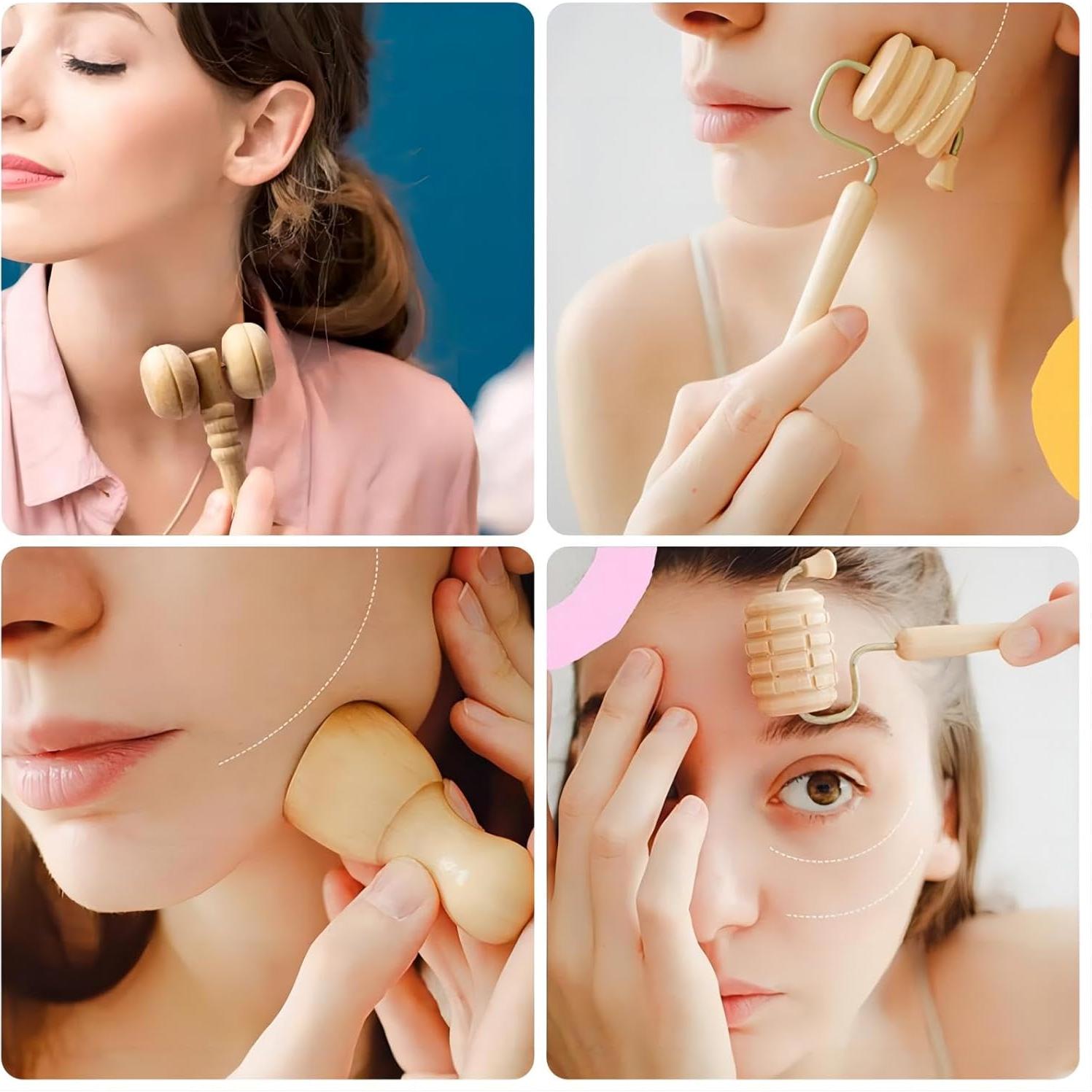 Juego de 15 Herramientas de Masaje de Madera HanaWood