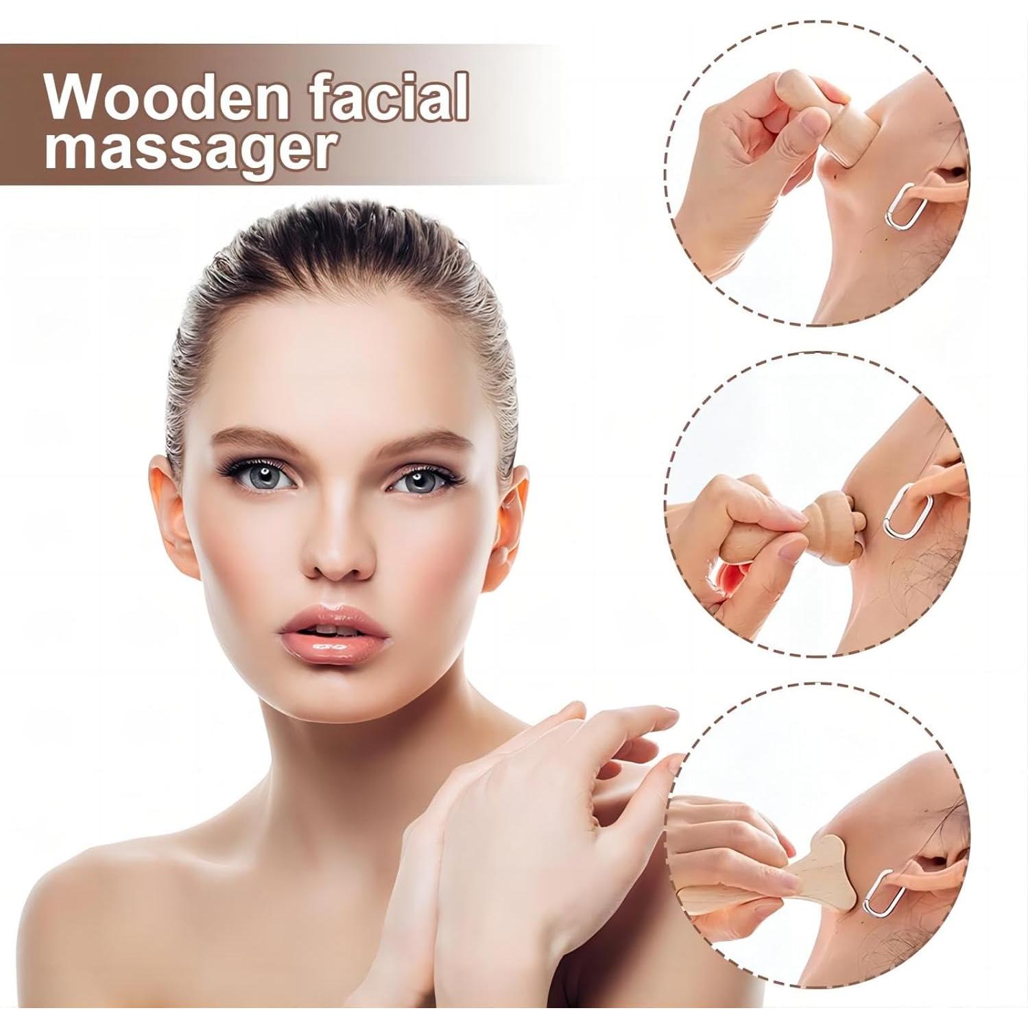 Juego de 15 Herramientas de Masaje de Madera HanaWood