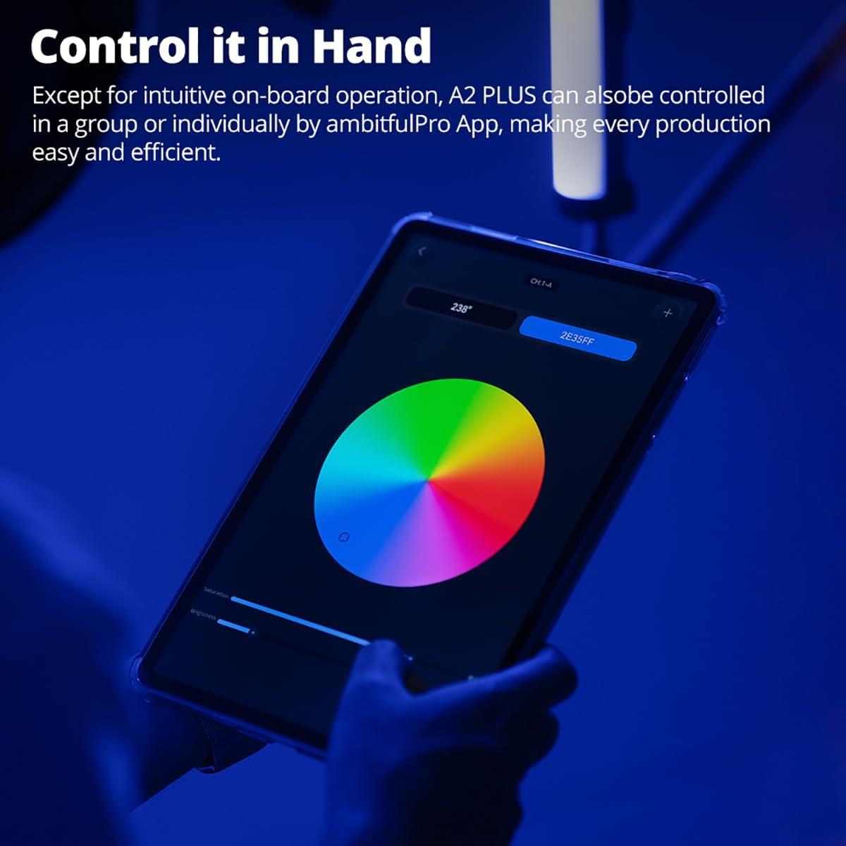 Bastón de Luz Portátil AMBITFUL A2 PLUS 30W RGB LED 2500K-8500K