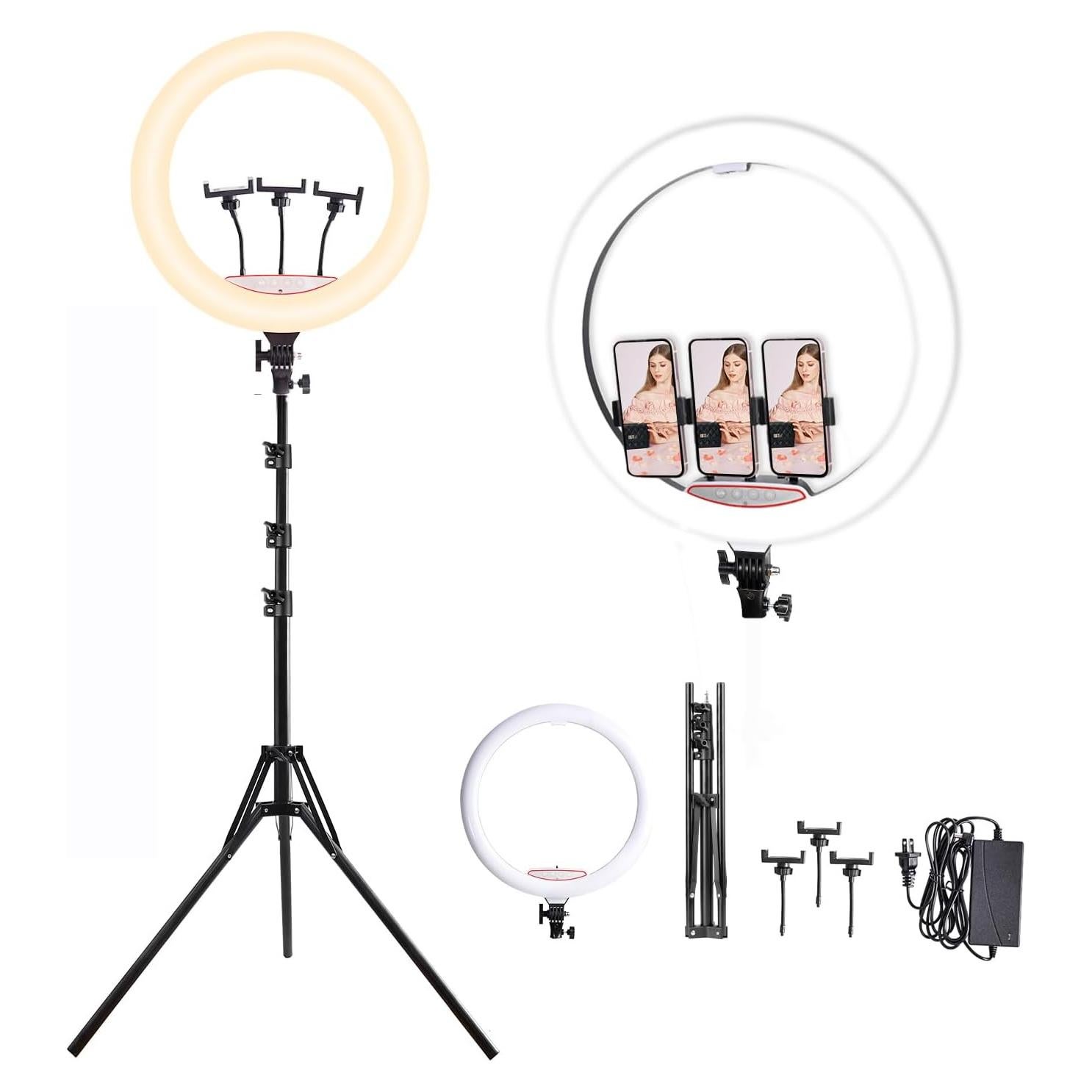 Anillo de Luz LED Zomei 18" Regulable 58W 5500K para Maquillaje