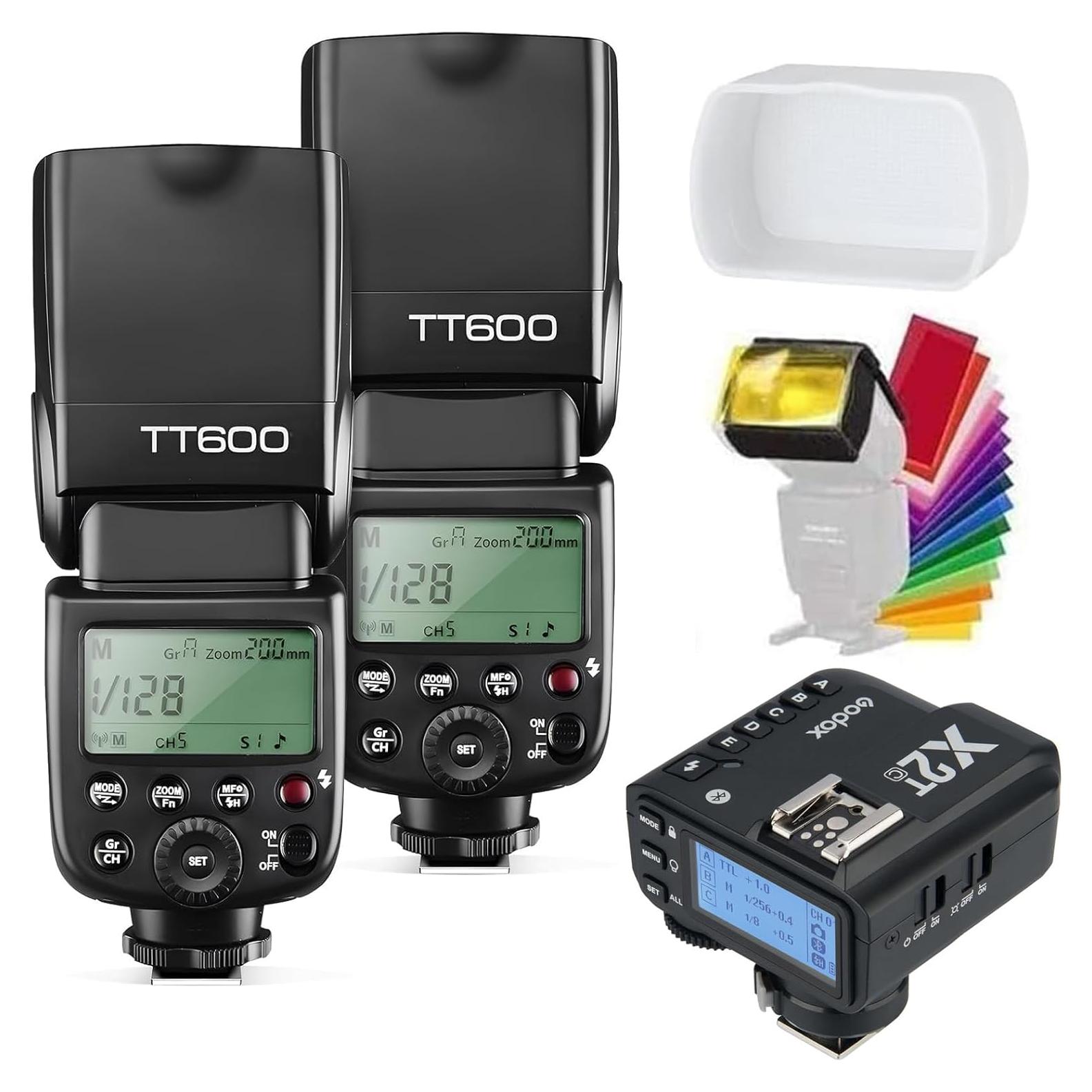 Kit de Flash Godox TT600 con Disparador X2T-C para Canon