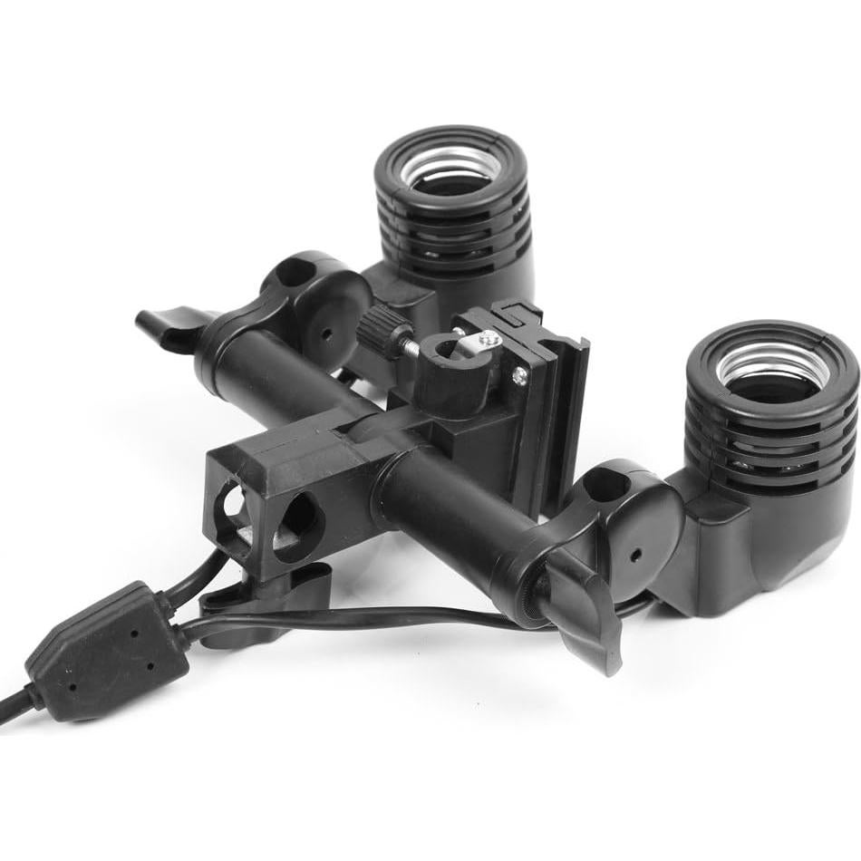 Soporte de Luz E27 con Paraguas y Doble Zócalo 150W