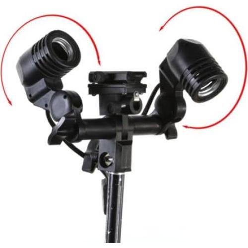 Soporte de Luz E27 con Paraguas y Doble Zócalo 150W