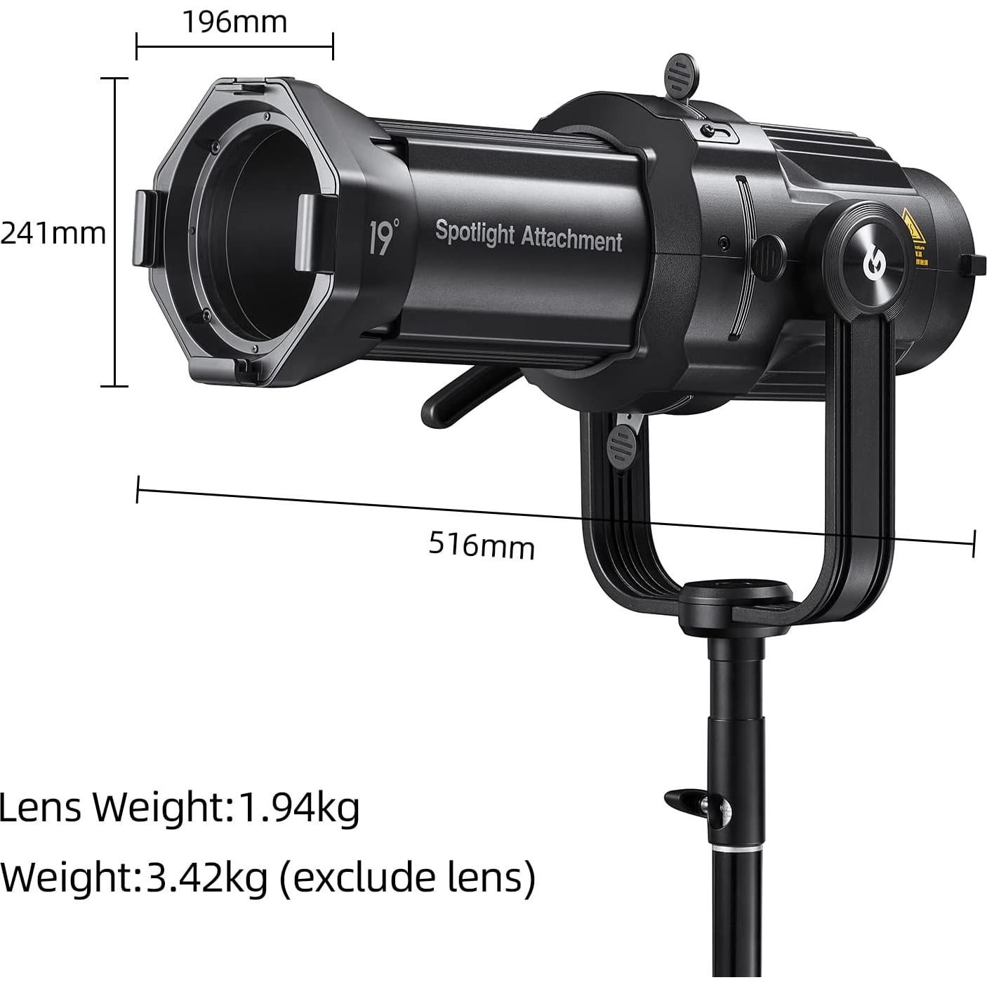 Proyector Snoot Óptico Godox VSA-19K con Lente 19° para Estudio