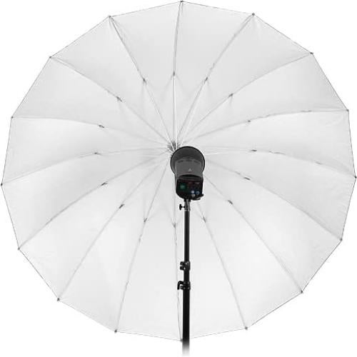 Fotodiox Pro 72in Parabolic White Reflective Umbrella - 16-Rib Black/White Photographic Umbrella