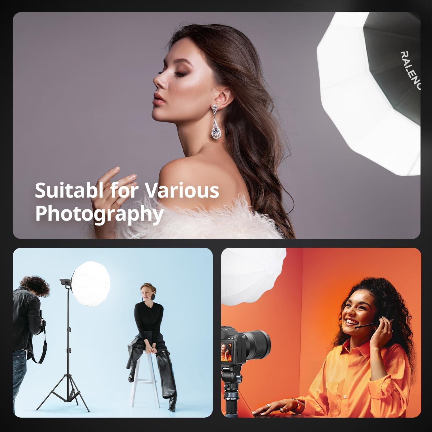 Linterna Softbox RALENO 65cm con Montura Bowens y Difusor