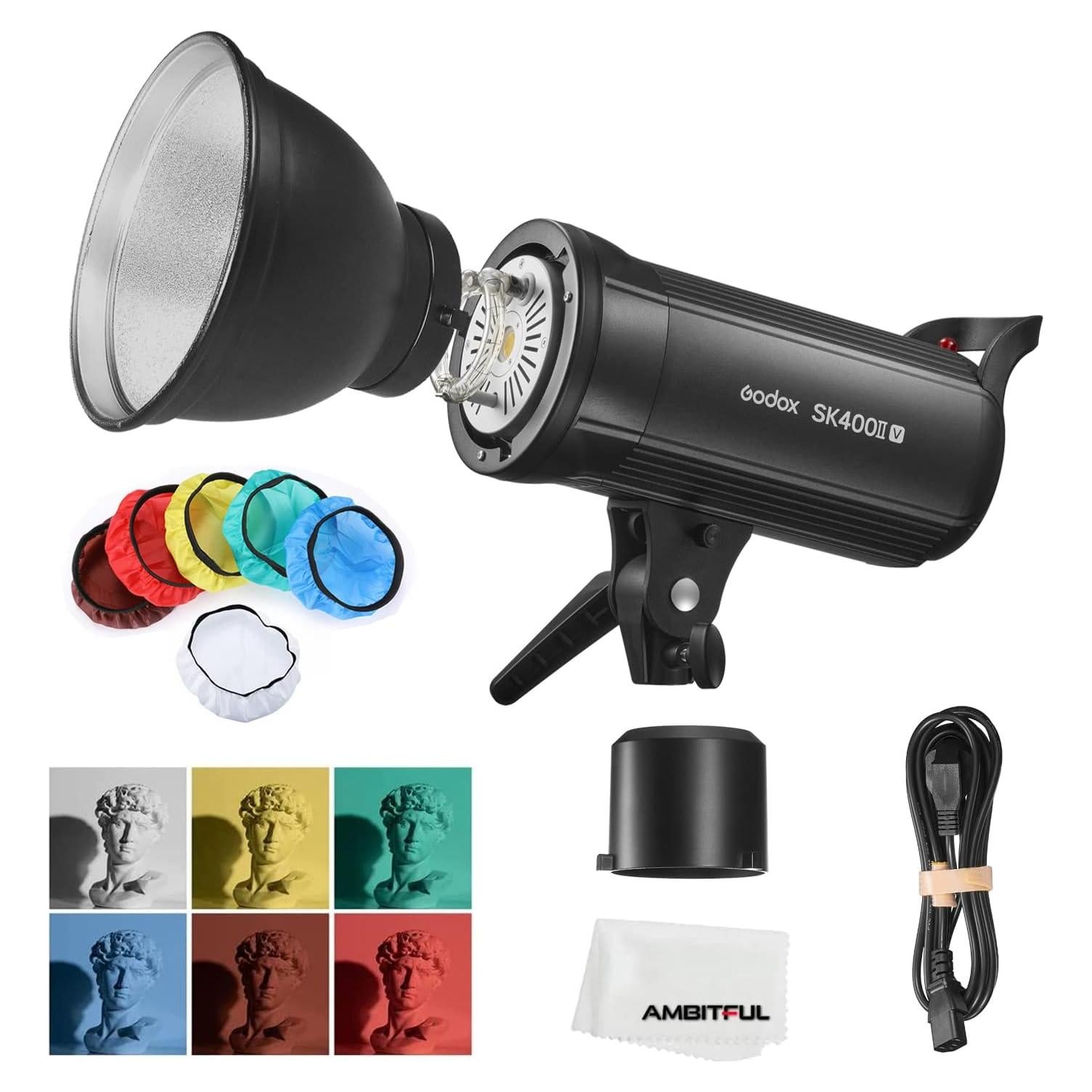 Flash Estroboscópico Godox SK400II-V 400Ws con LED 110V