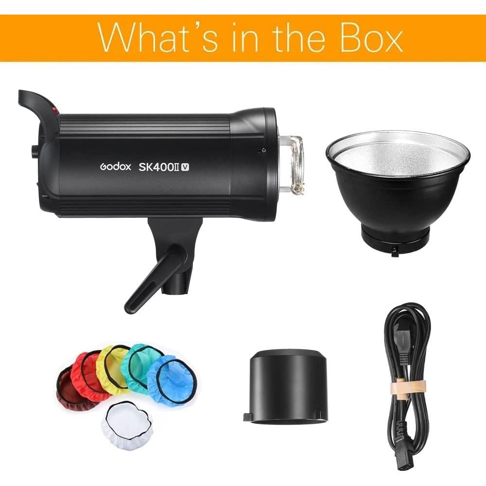 Flash Estroboscópico Godox SK400II-V 400Ws con LED 110V