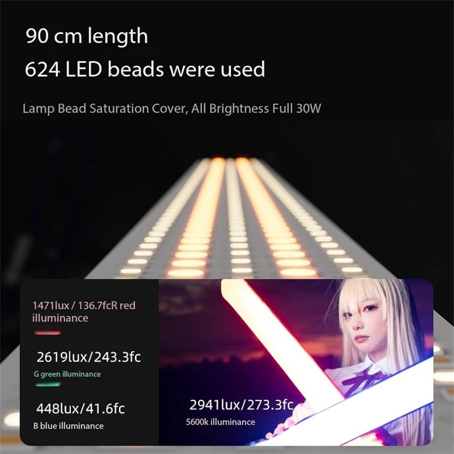 Luz LED Portátil INKEE GC30C 30W RGB Plegable 5000mAh