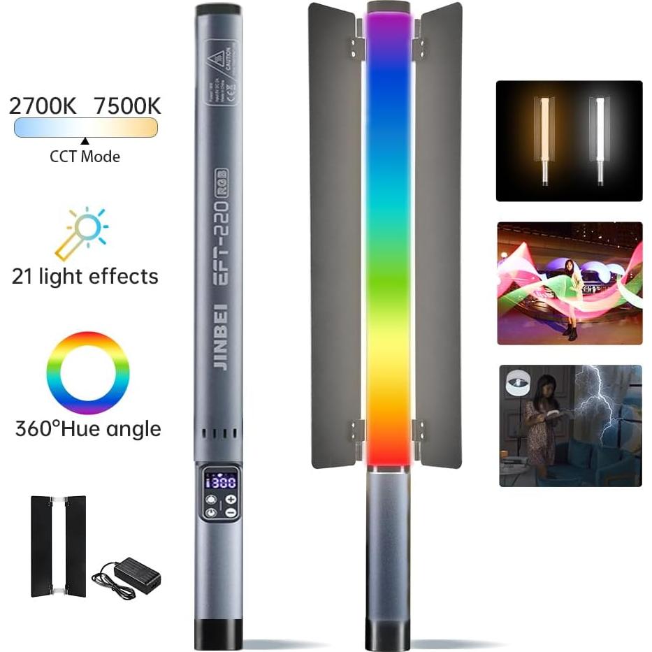 Barra de Luz LED Portátil JINBEI EFT-220 RGB 3000mAh