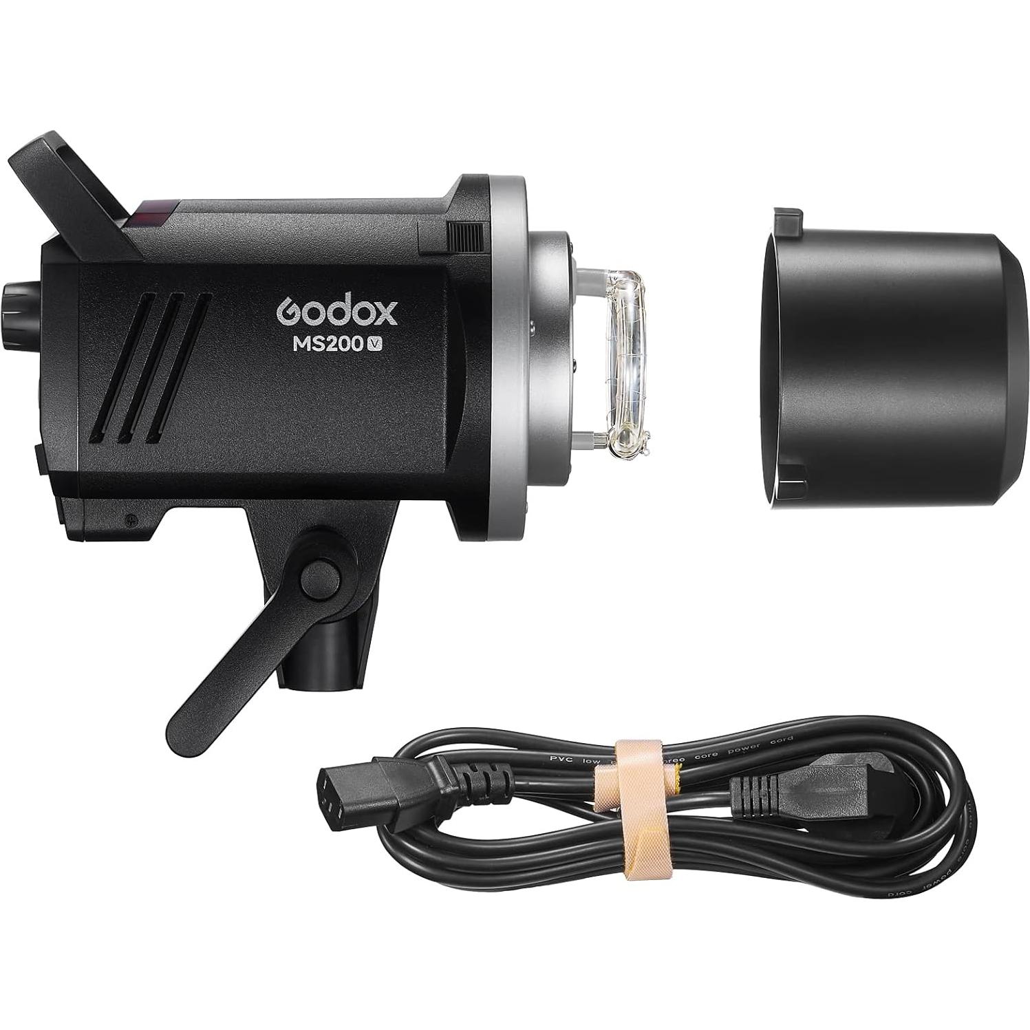 Godox MS200V 200WS 2.4G Wireless X System Studio Flash,5600±200k Color Temperature,0.1-1.8S Recycle Time,Using Godox X1 Trigger & XT16 Transmitter or xpro and x2 Trigger to remotely Control