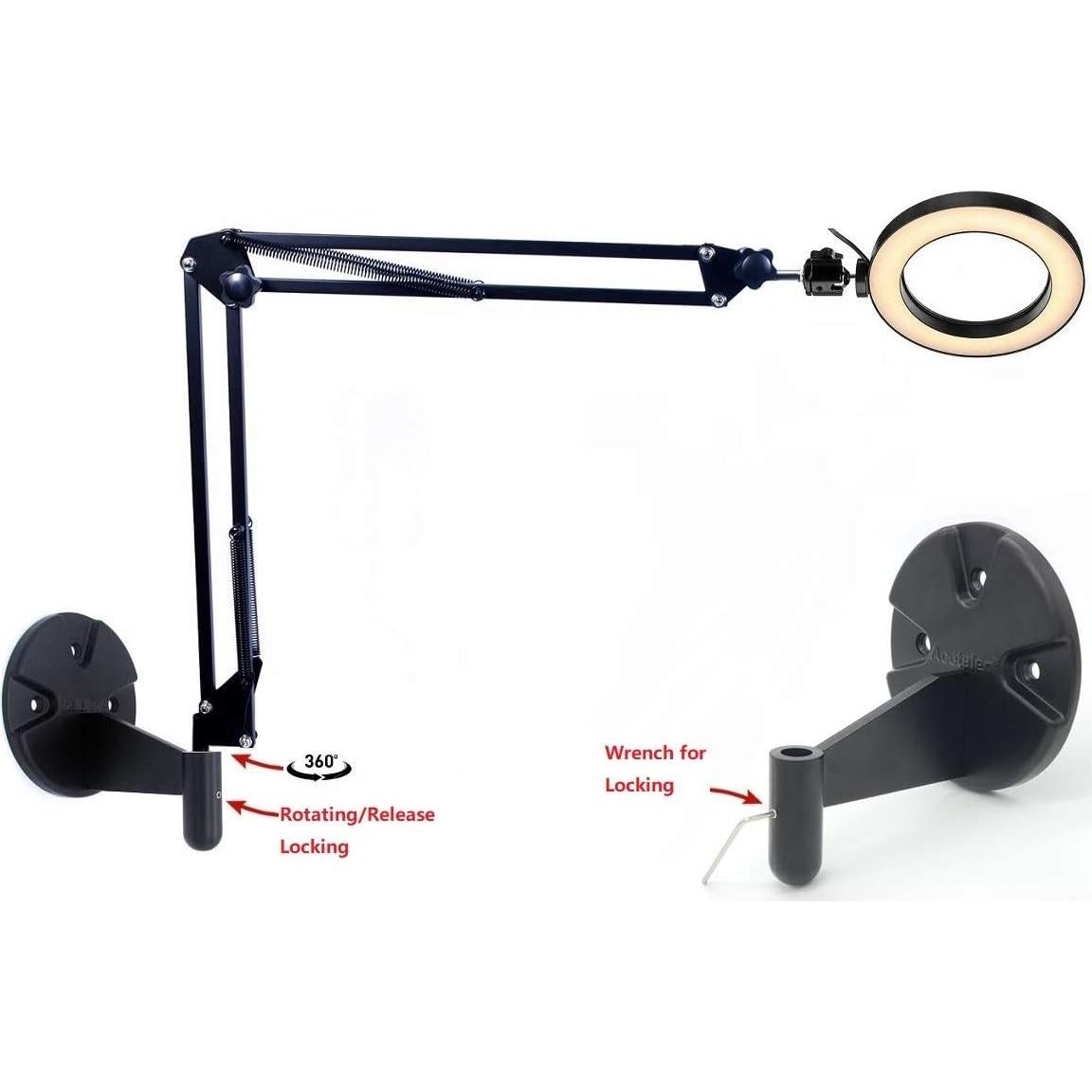 Luz de Anillo USB 20cm Acetaken con Soporte Giratorio 360°