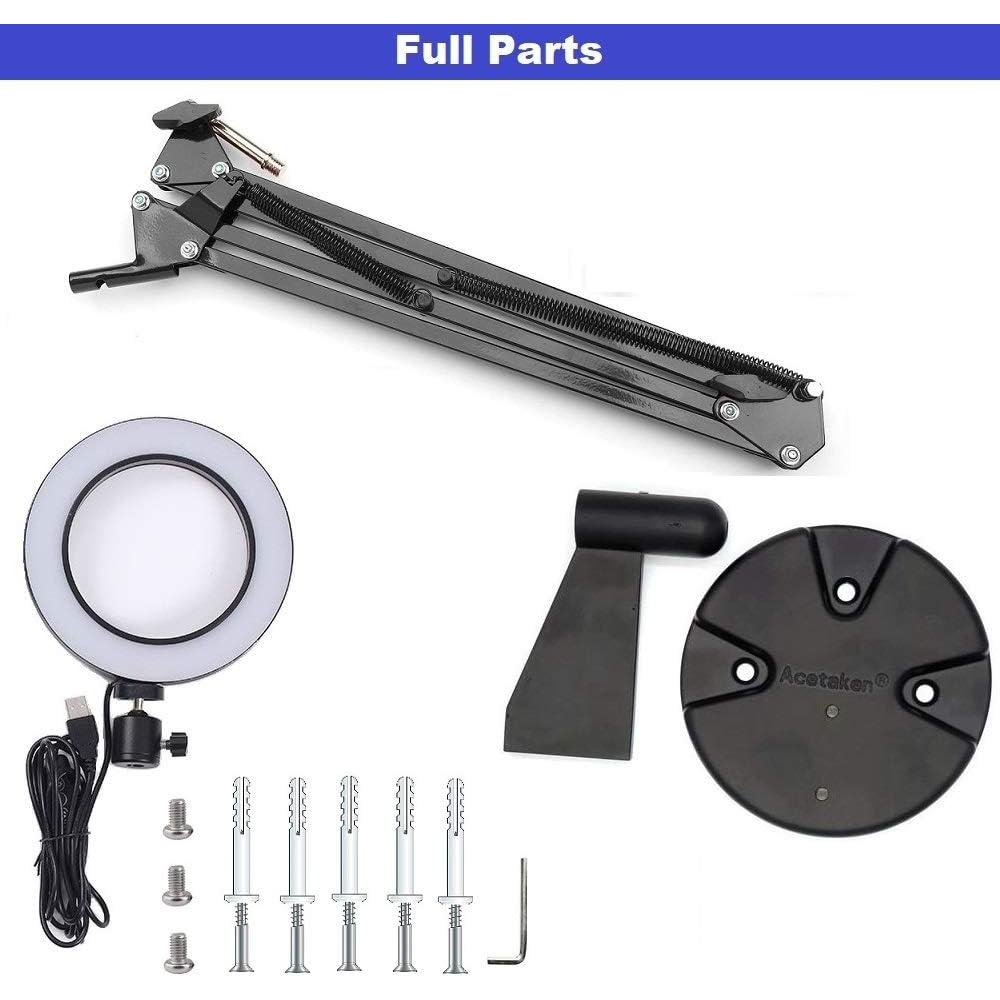 Luz de Anillo USB 20cm Acetaken con Soporte Giratorio 360°