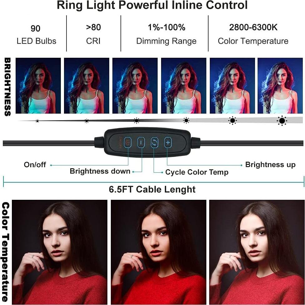 Kit de Vlogging Pro Acuvar - Luz de Anillo, Trípode, Micrófono