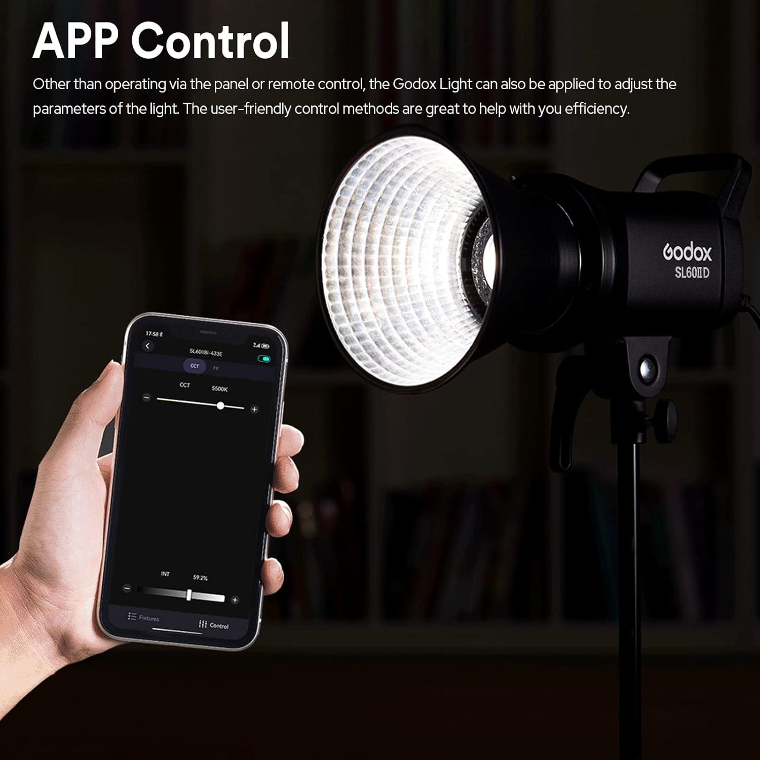 Godox SL60IID Luz de Video LED 70W con Montura Bowens y Control APP