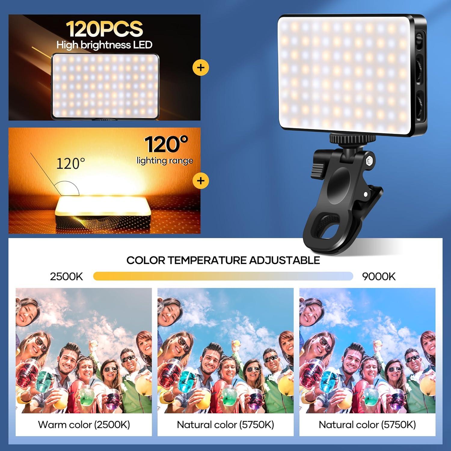 Luz de Selfie SAKER RGB 120 LED 2500K-9000K para Fotografía