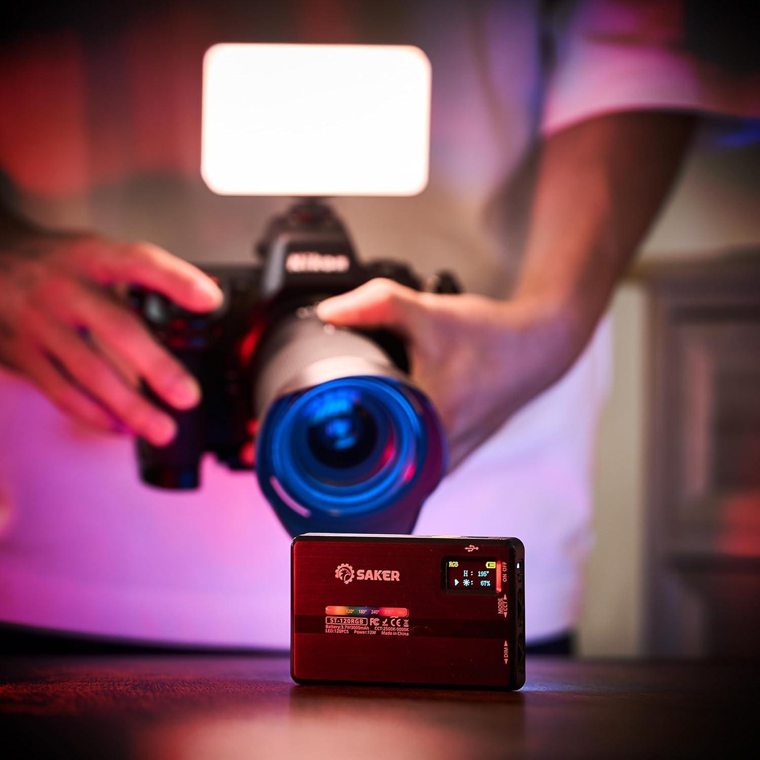 Luz de Selfie SAKER RGB 120 LED 2500K-9000K para Fotografía