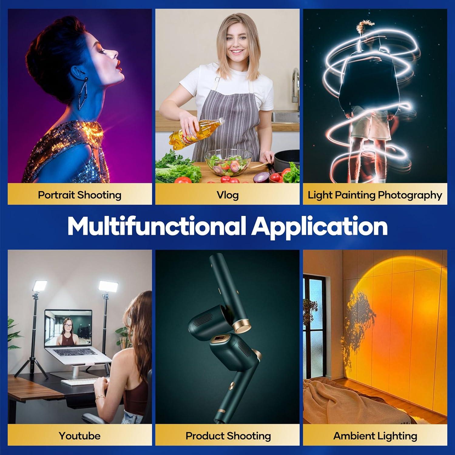 Luz de Selfie SAKER RGB 120 LED 2500K-9000K para Fotografía