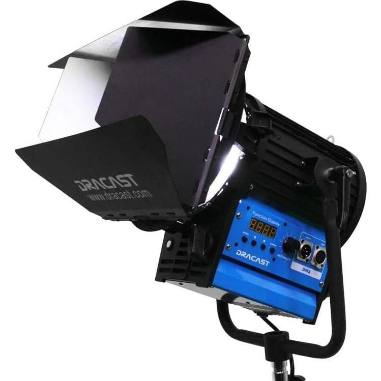 Dracast Fresnel Studio Series LED2000 Bi-Color Light | 15-60 Degree Adjustable Beam Angle | 3000K - 6500K Bicolor Adj CCT | 0% - 100% Dimmer | CRI: > 90