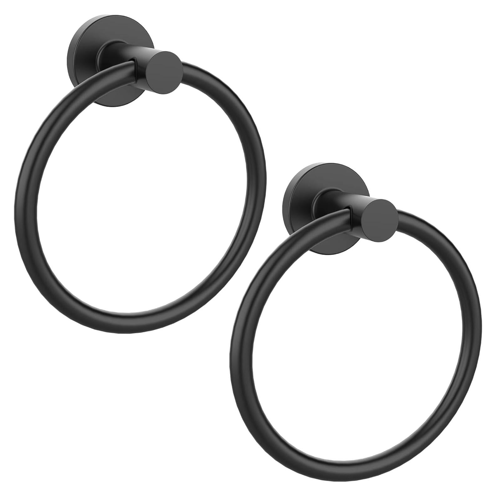 Anillo de Toalla Negro Mate 2Pack Z-TIISON Acero Inoxidable