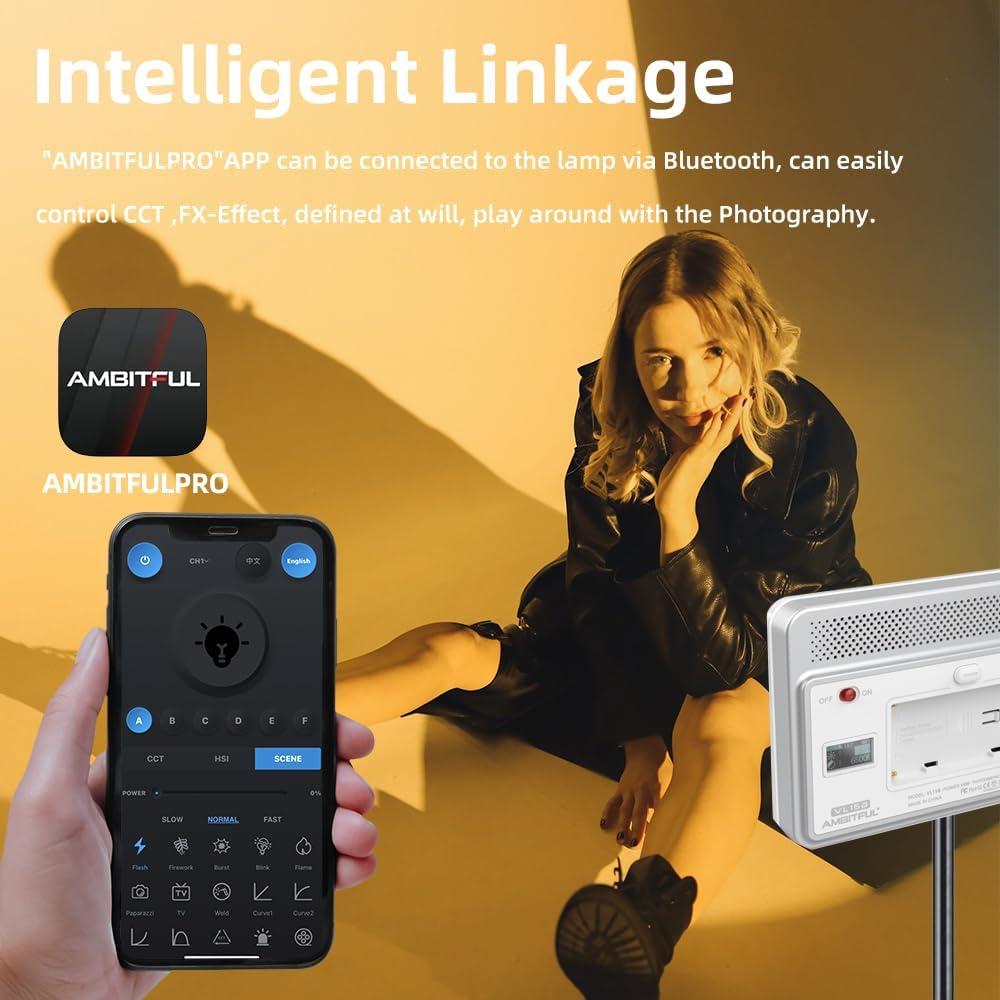 Luz de Relleno Bi-Color Ambitful VL15B 2800-6800K 10 Efectos
