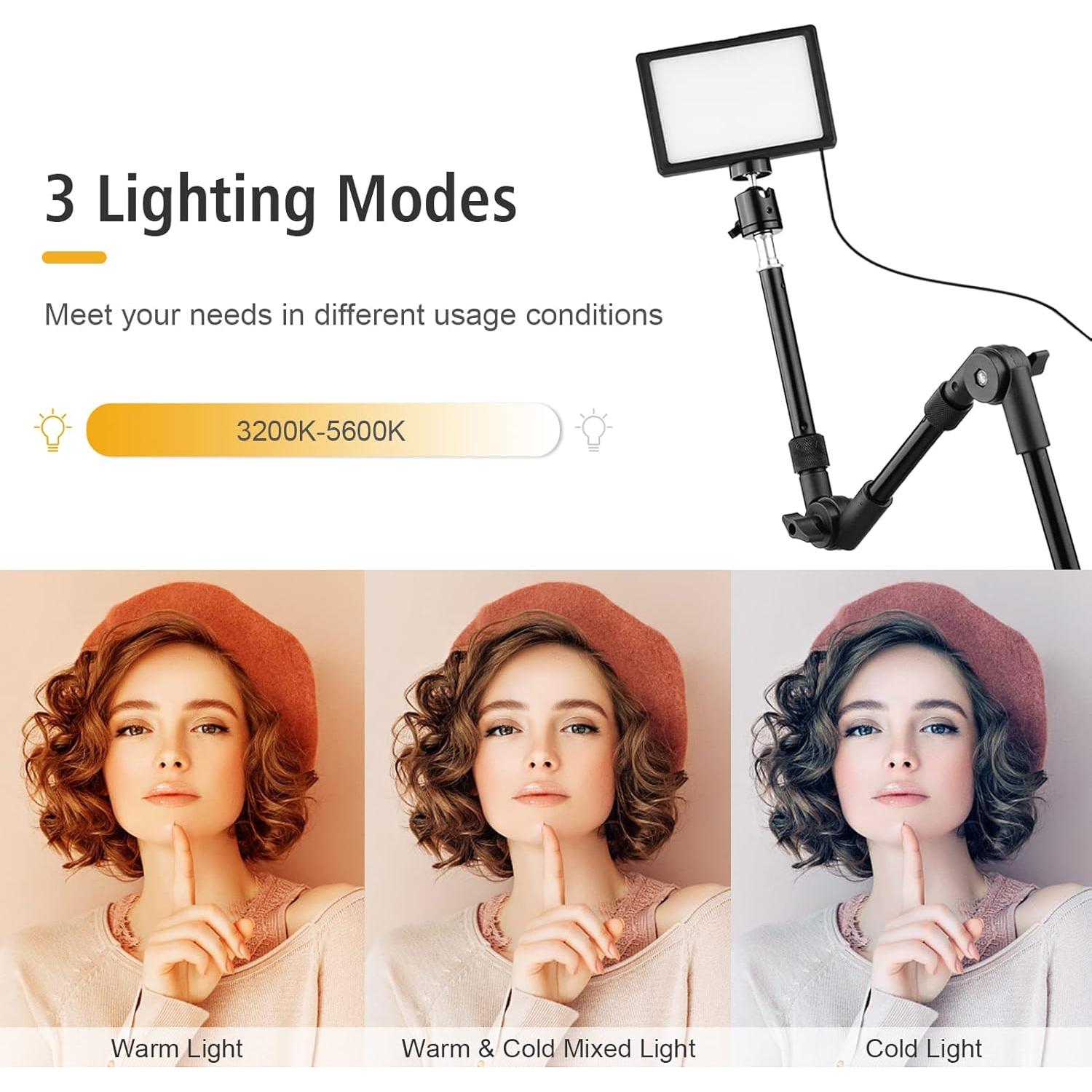 Kit de Luz LED Andoer para Videoconferencia USB 3200K-5600K