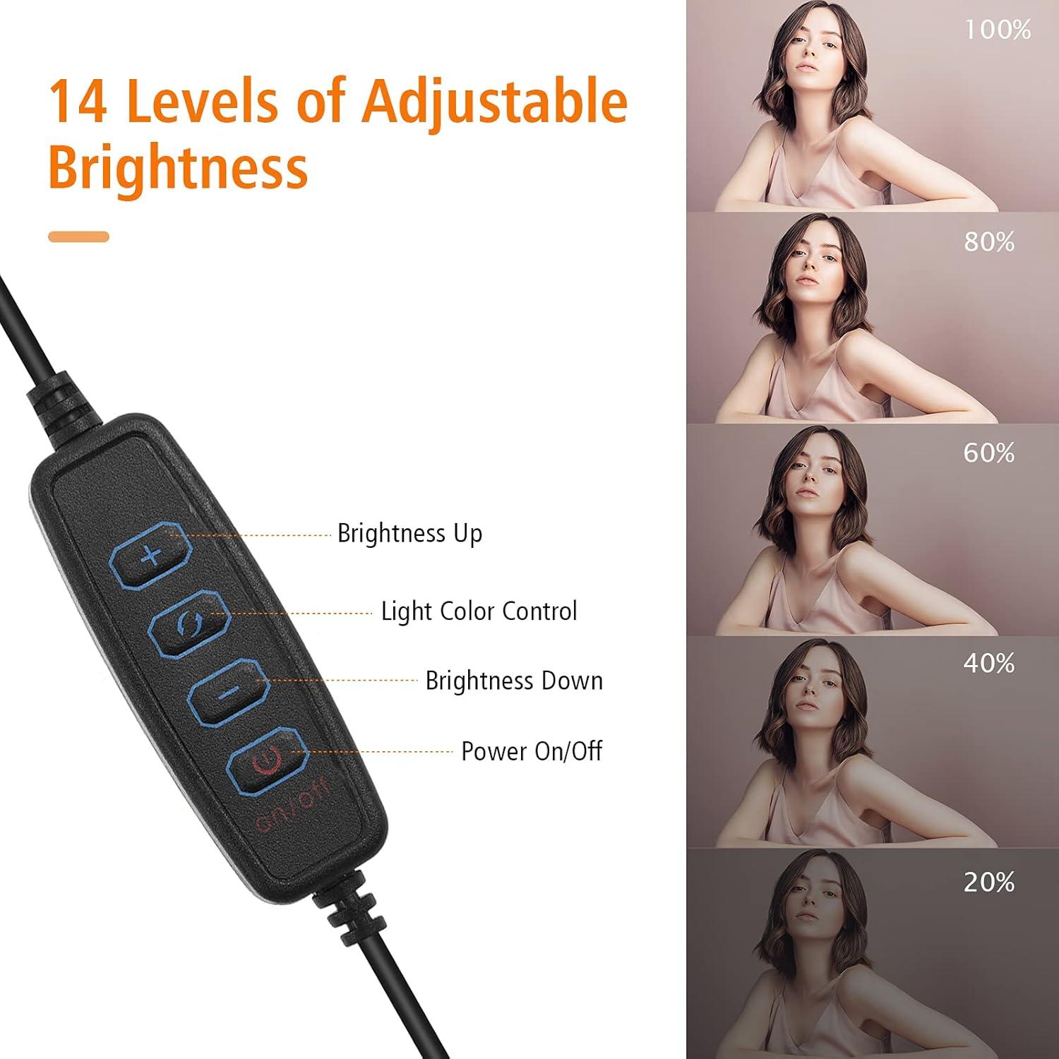 Kit de Luz LED Andoer para Videoconferencia USB 3200K-5600K