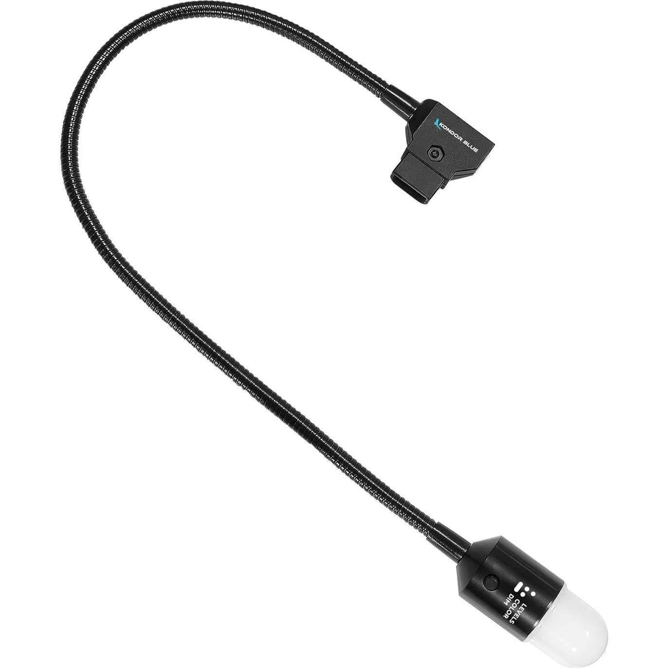 KONDOR BLUE | Firefly D-Tap Light 18" | D-Tap Powered Light, Adjustable Brightness, Red-Light Stealth Mode, & Flexible gooseneck That Holds Position | Filming in lowlight or Even Pitch-Black Settings