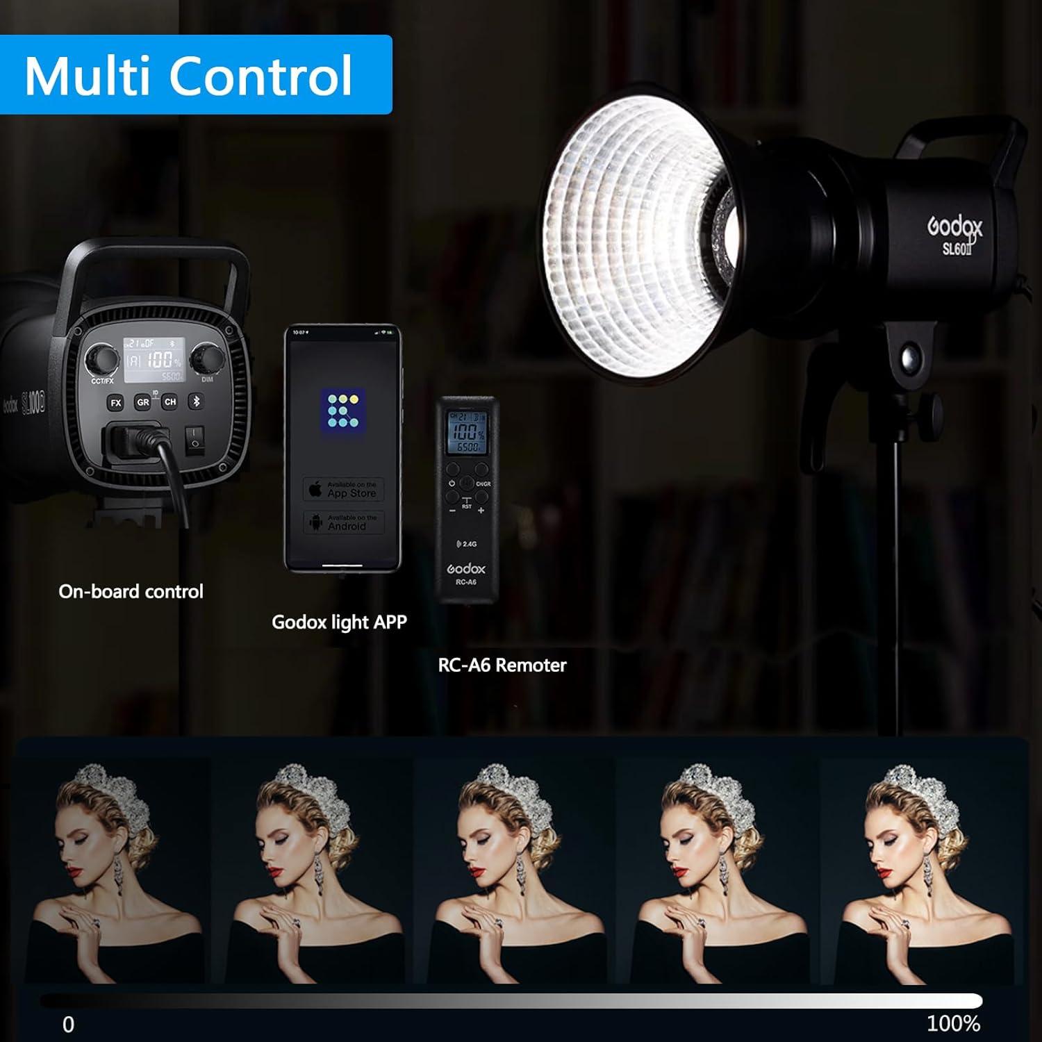 Kit de Iluminación Continua Godox SL60II-D 70W con Softbox y Control Remoto