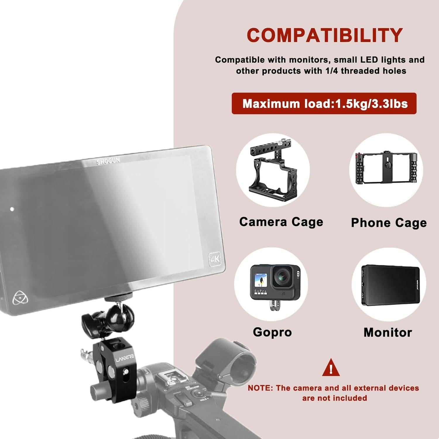 Soporte de Cámara Super Clamp Lanxire con Brazo Mágico 360°