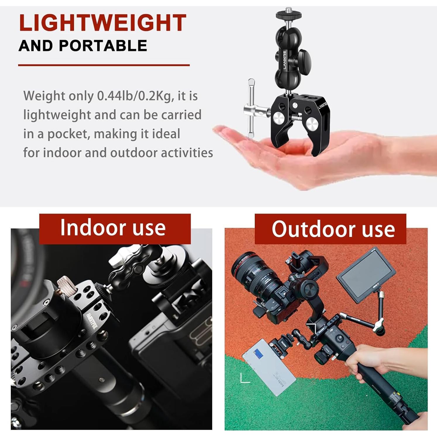 Soporte de Cámara Super Clamp Lanxire con Brazo Mágico 360°