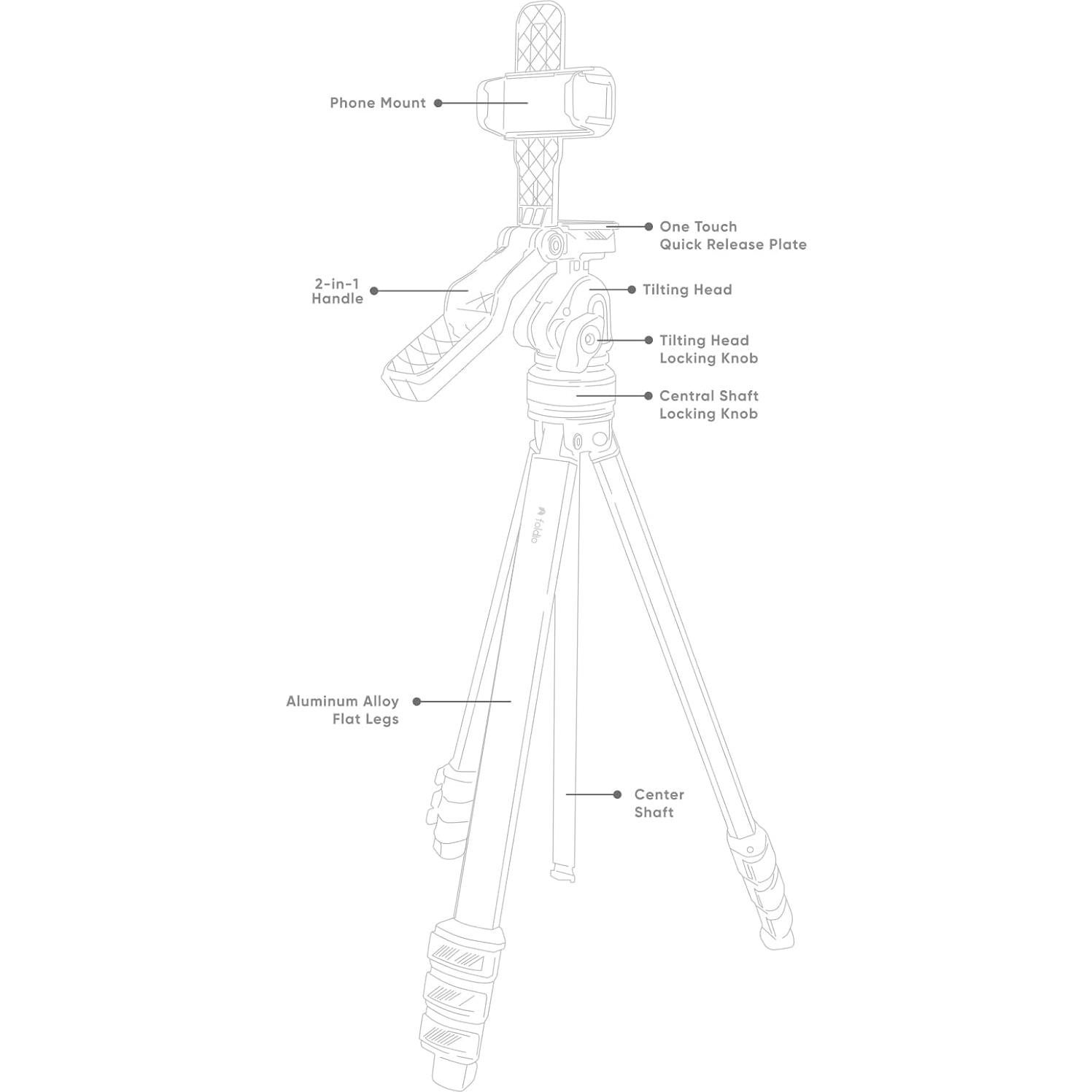 Trípode Plegable Liviano Aluminio Foldio TT para Cámaras