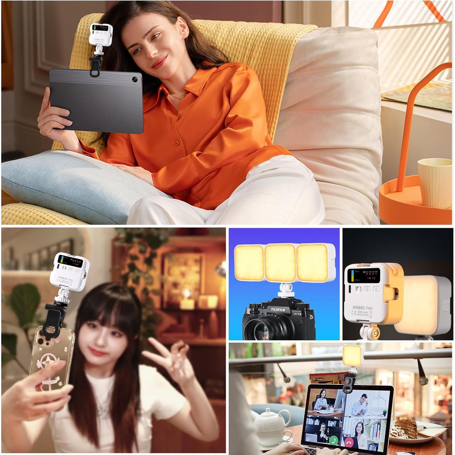 Luz de Video JINBEI P6 Bi-Color LED 2700K-7500K 2000mAh