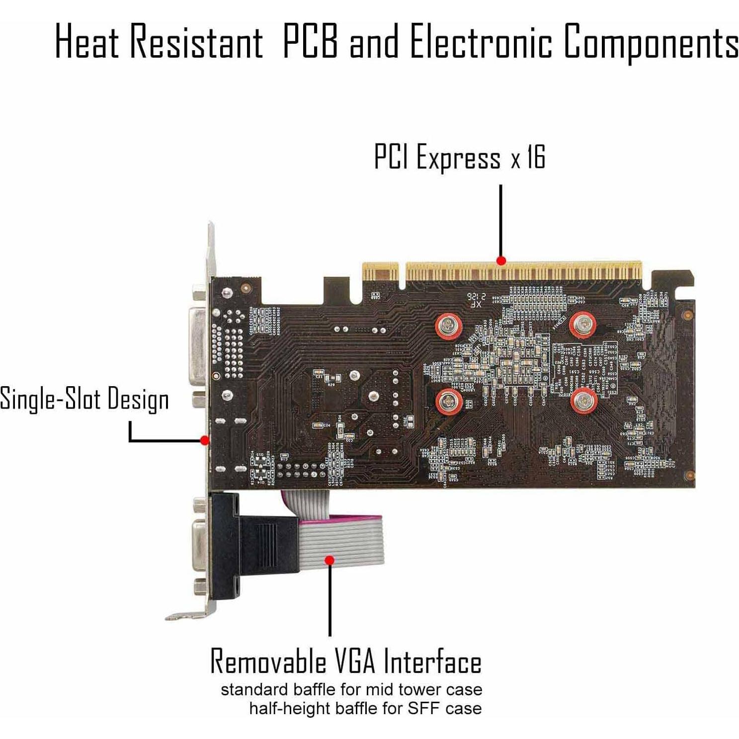 Tarjeta Gráfica GT 730 4GB DDR3 HDMI DVI VGA para PC