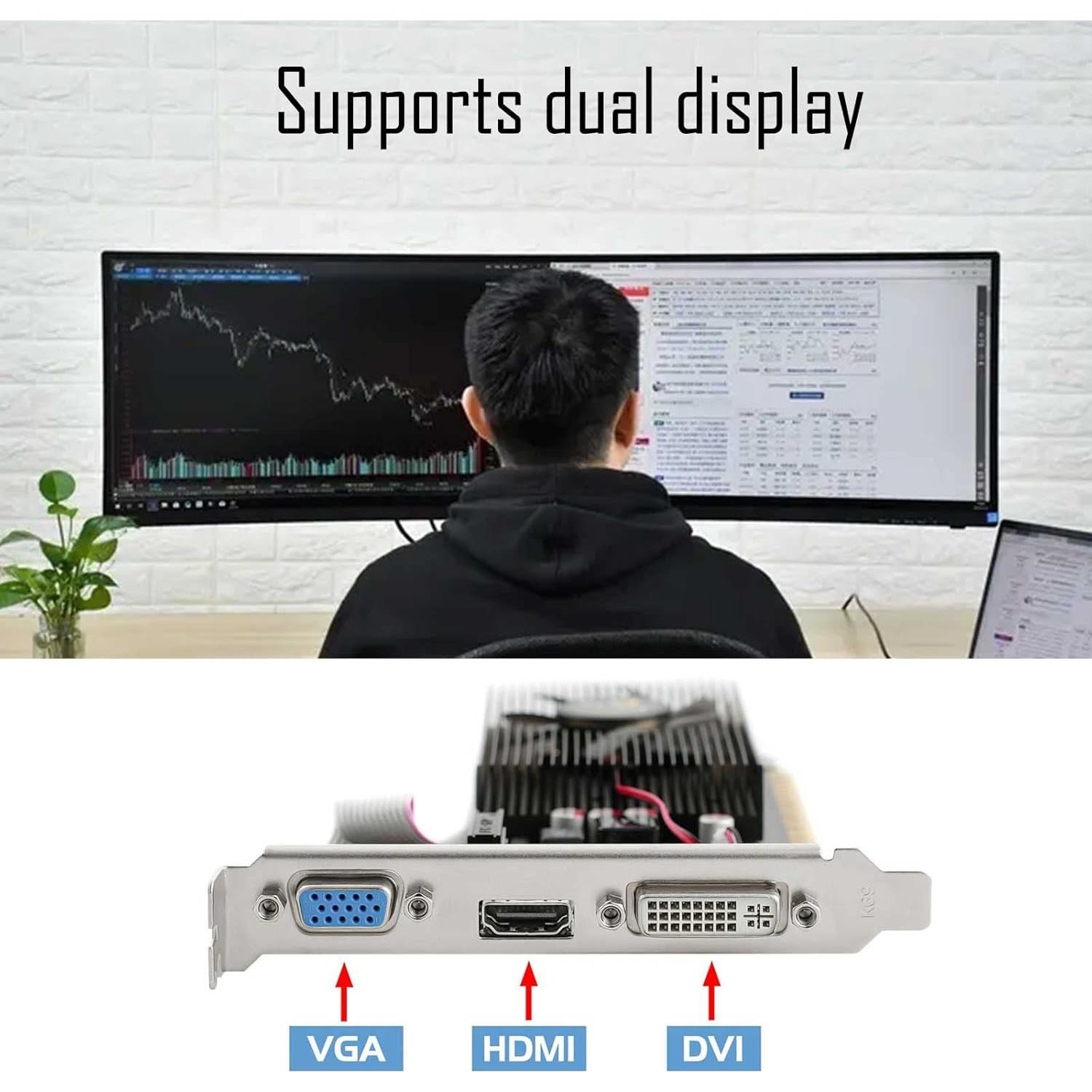 Tarjeta Gráfica GT 730 4GB DDR3 HDMI DVI VGA para PC