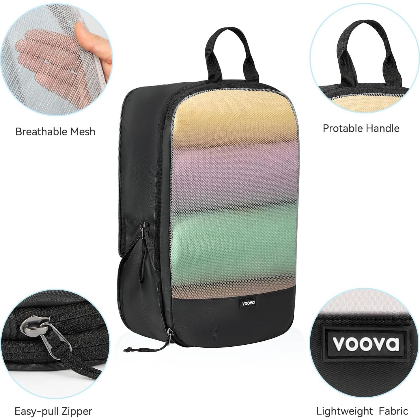 Set de 6 Cubos de Compresión Voova para Empacar - Negro