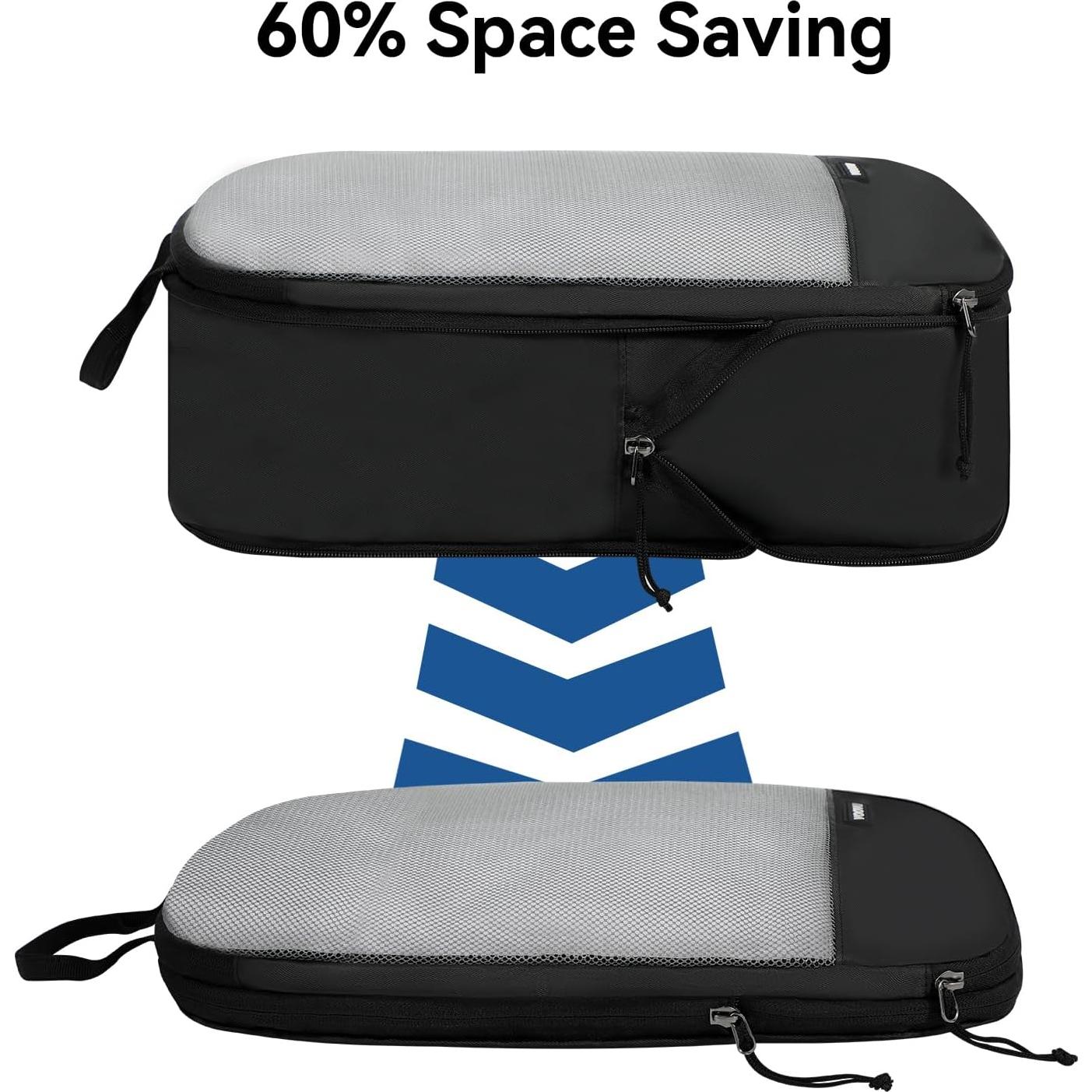 Set de 6 Cubos de Compresión Voova para Empacar - Negro